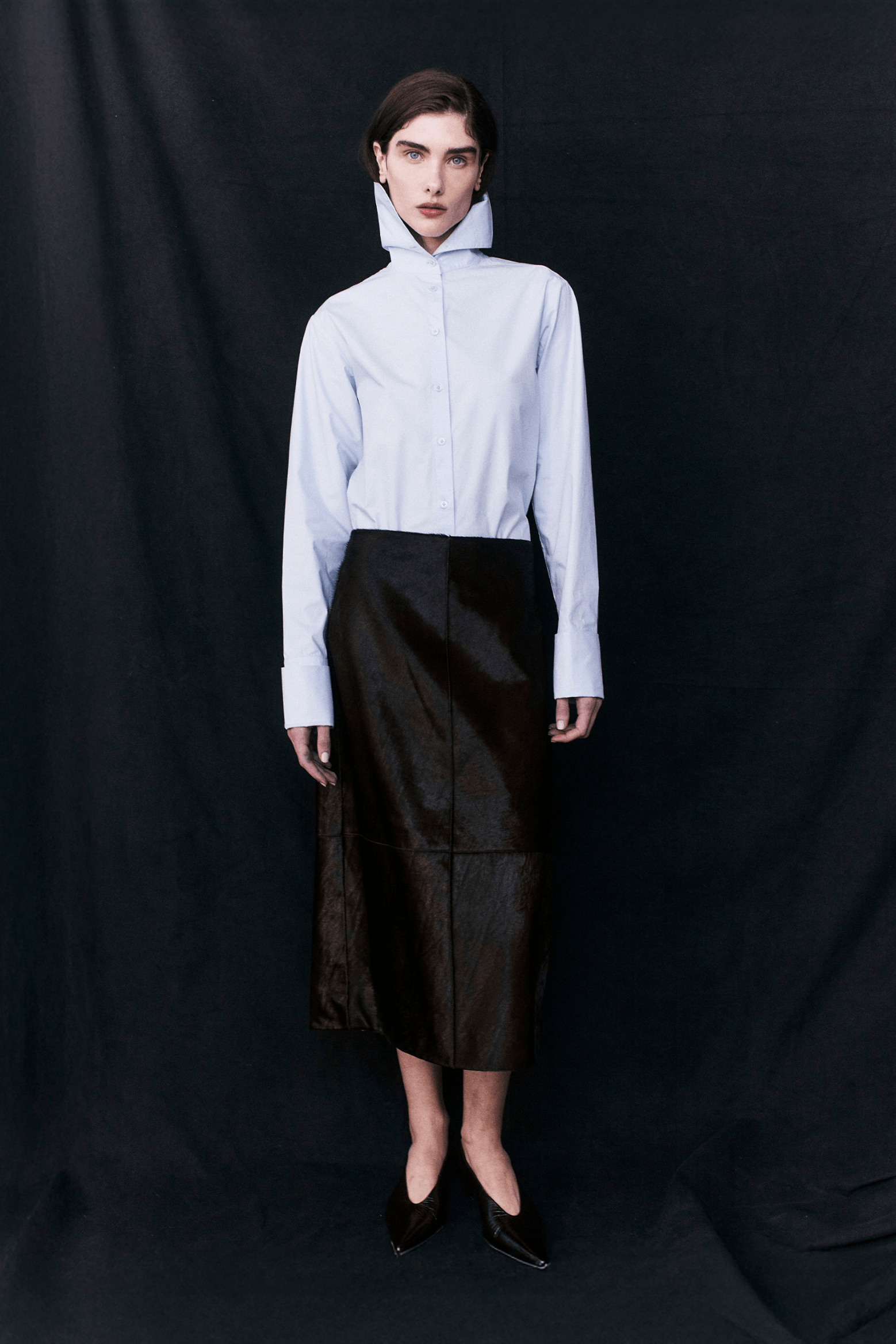 MANON HIGH NECK POPLIN SHIRT