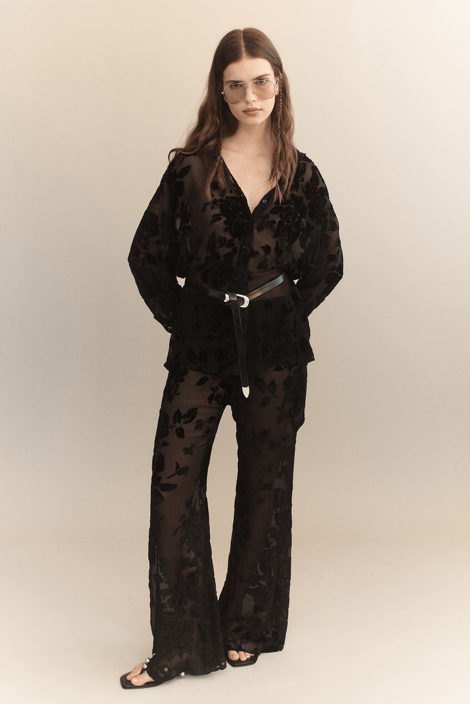 COURTNEY ZHENG SILK VELVET DEVORE SHIRT | THE NEW TREND