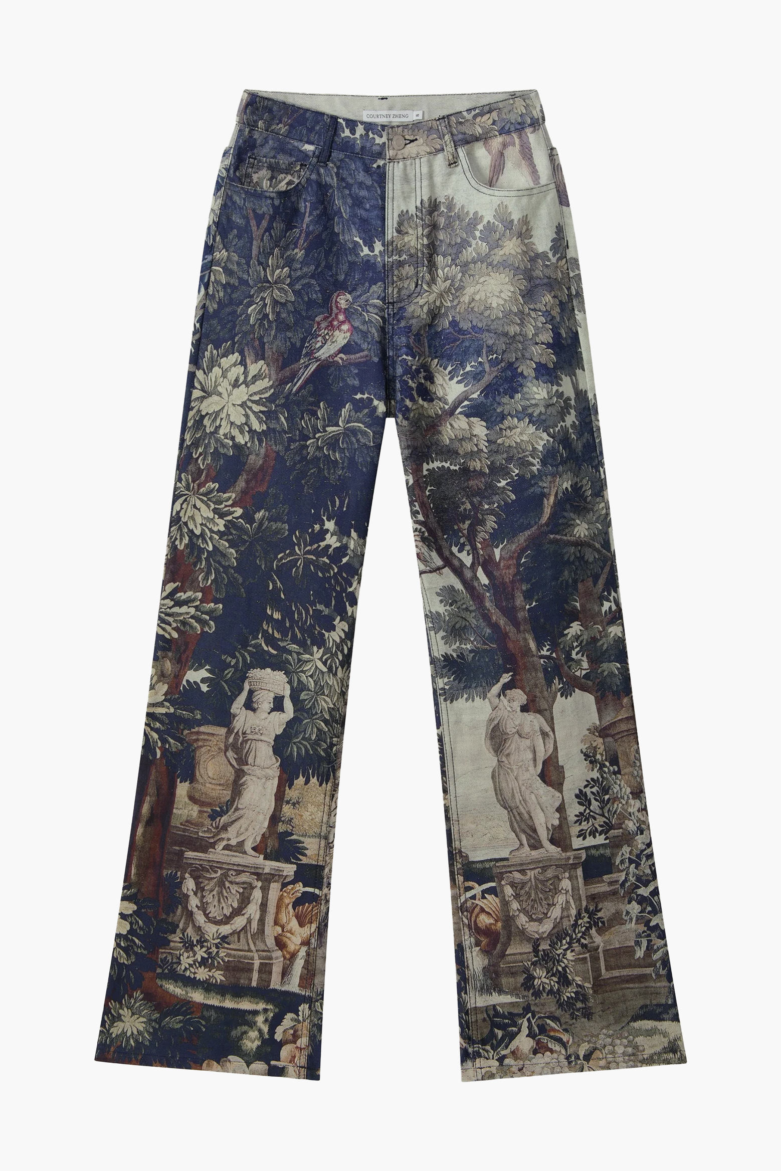 TAPESTRY PRINT JEANS