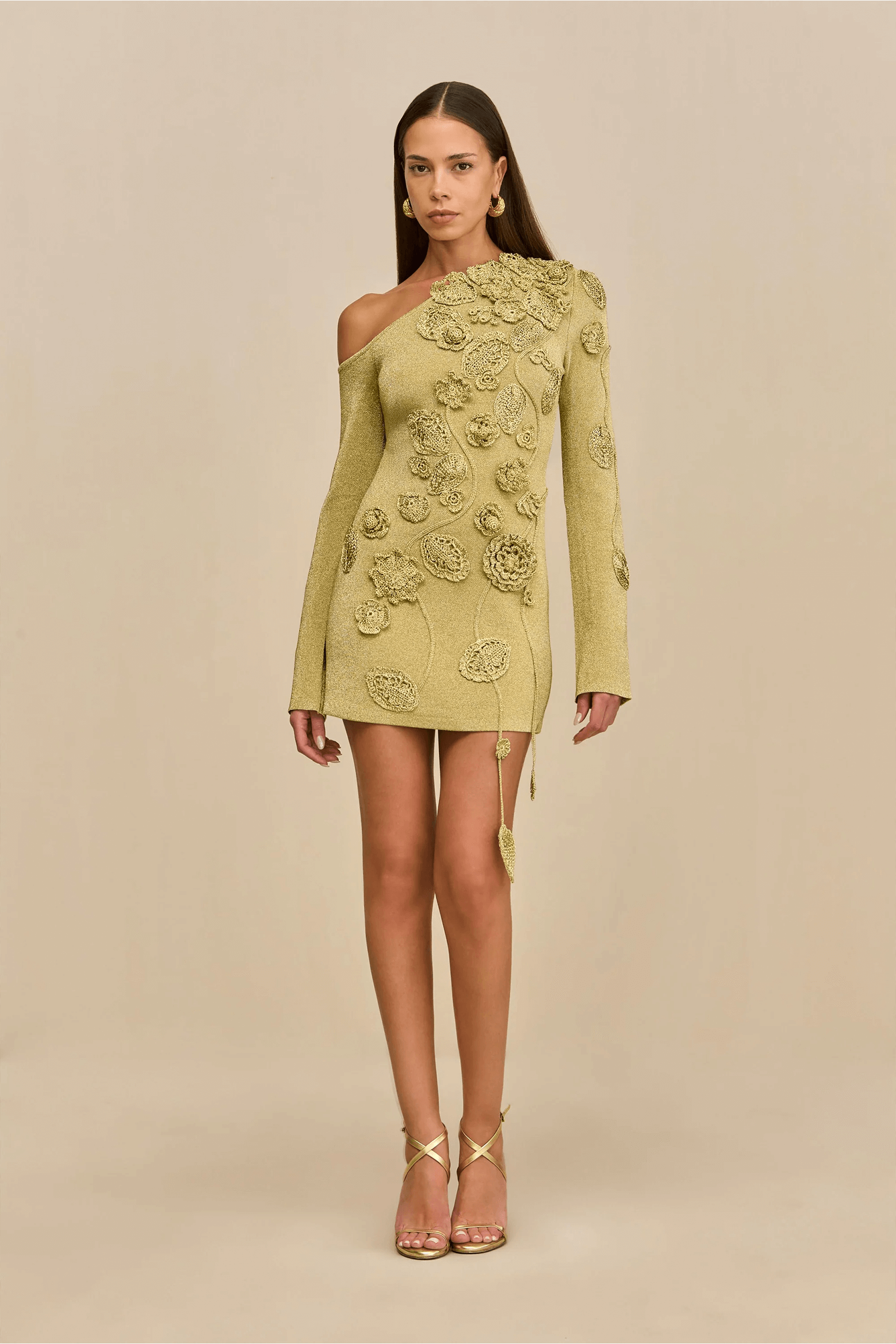 CULT GAIA KAELA KNIT DRESS IN GOLD | THE NEW TREND