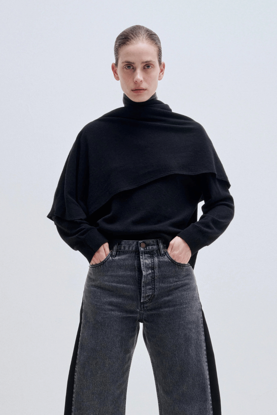 ADDISON - CASHMERE WOOL KNIT SCARF TOP
