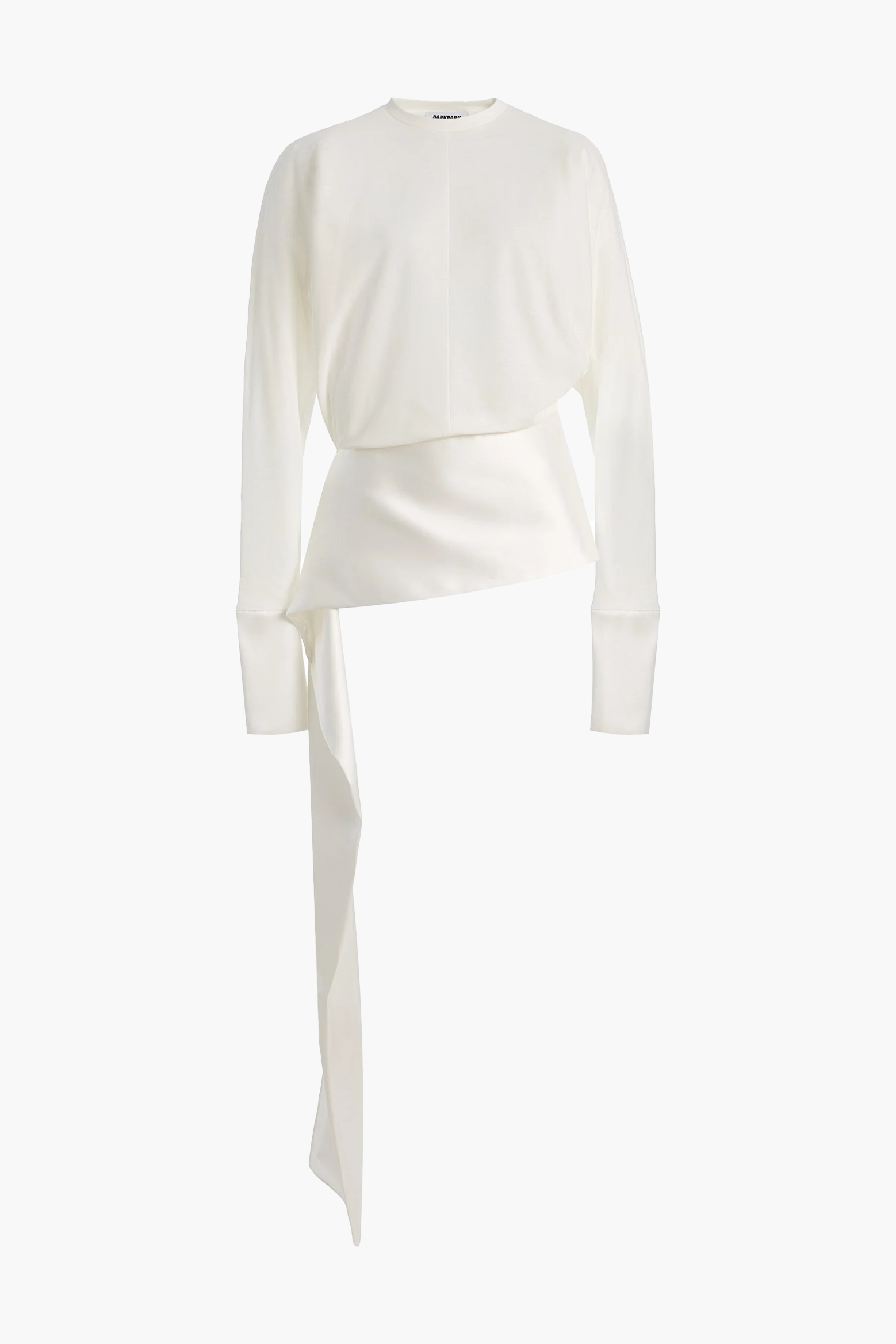 LUNA - JERSEY TOP WITH DROPPED SATIN DETAILS