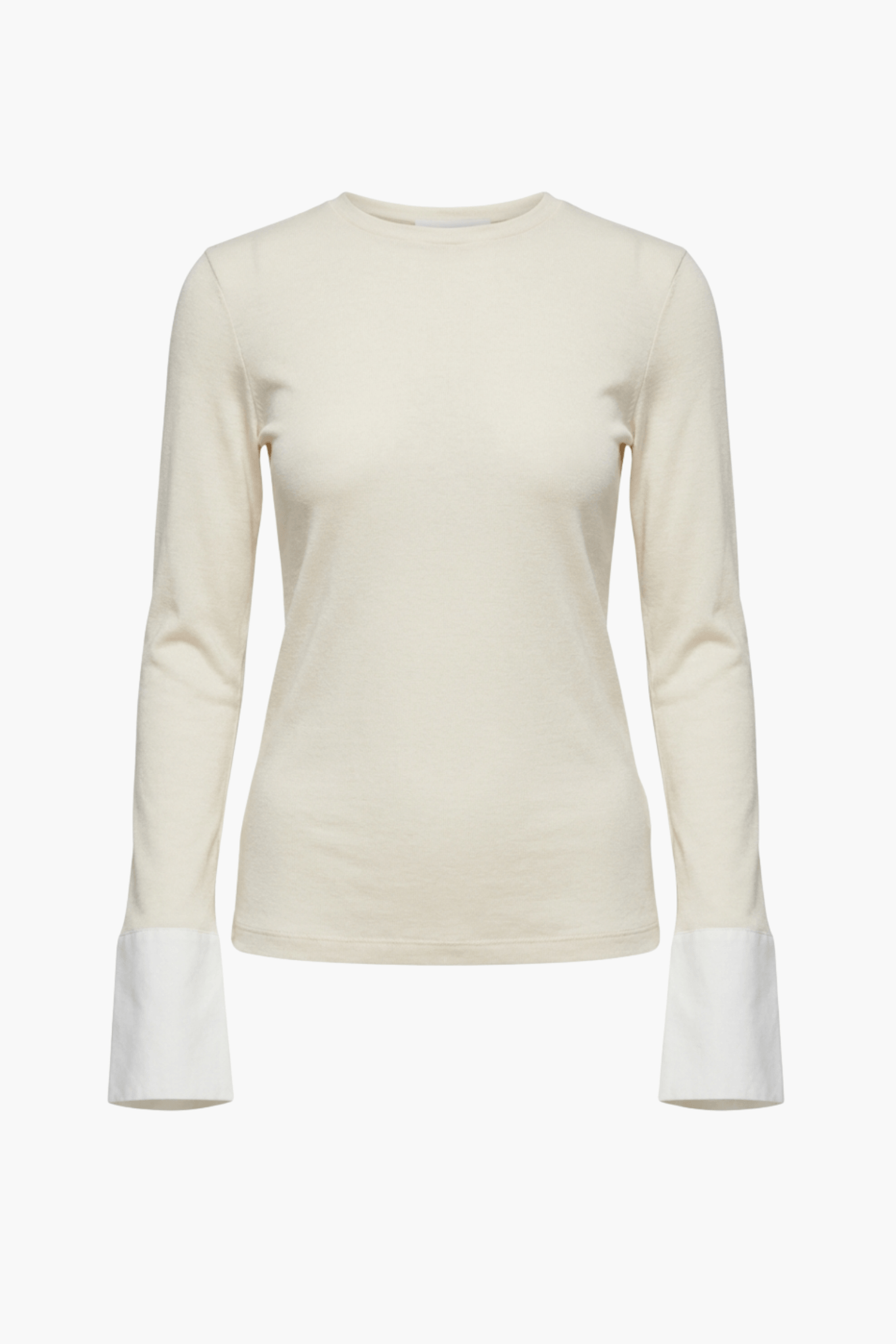 NORA - SHIRT CUFF LONG SLEEVE CREWNECK TOP