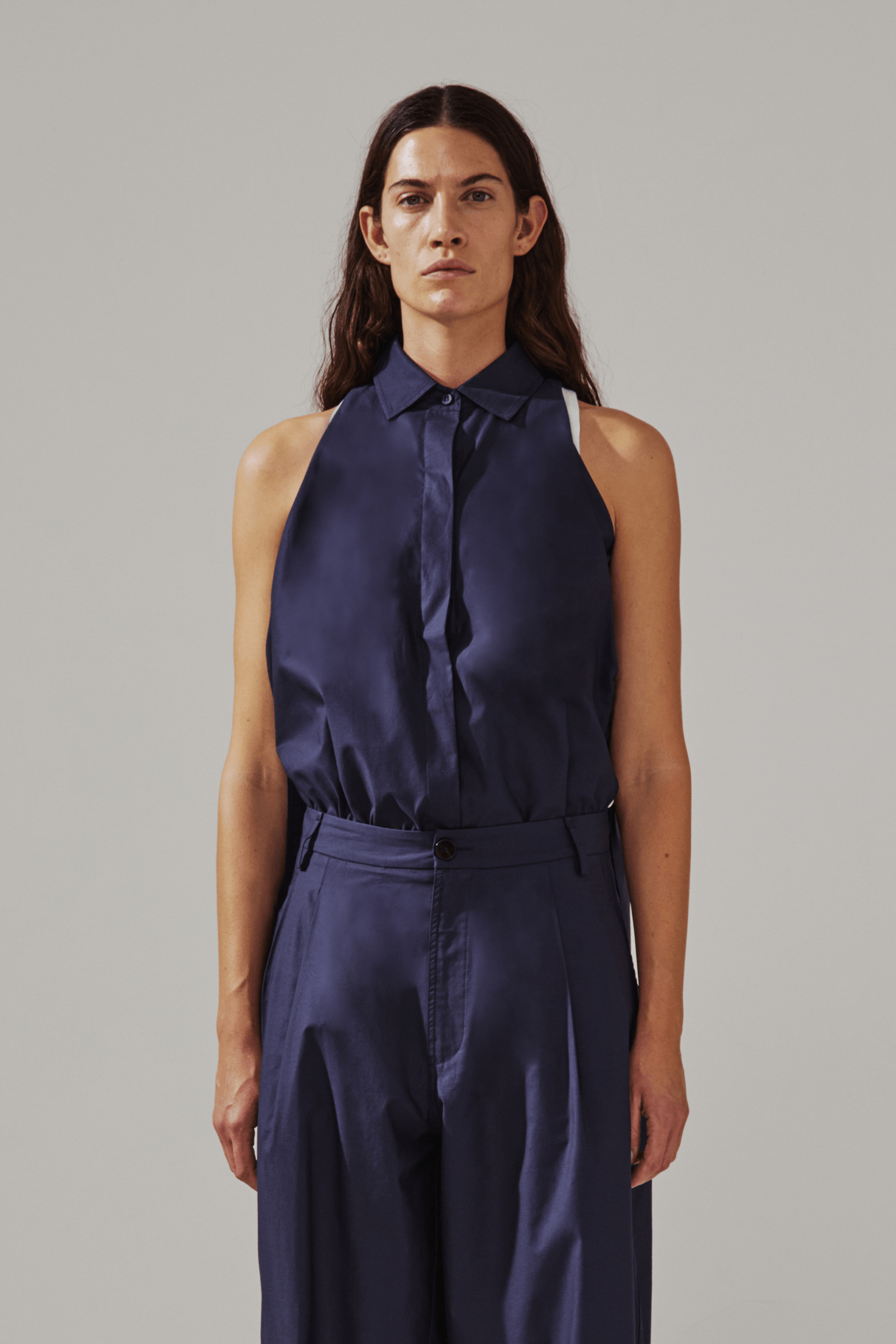 VANESSA - POPELINE SLEEVELESS TANK SHIRT