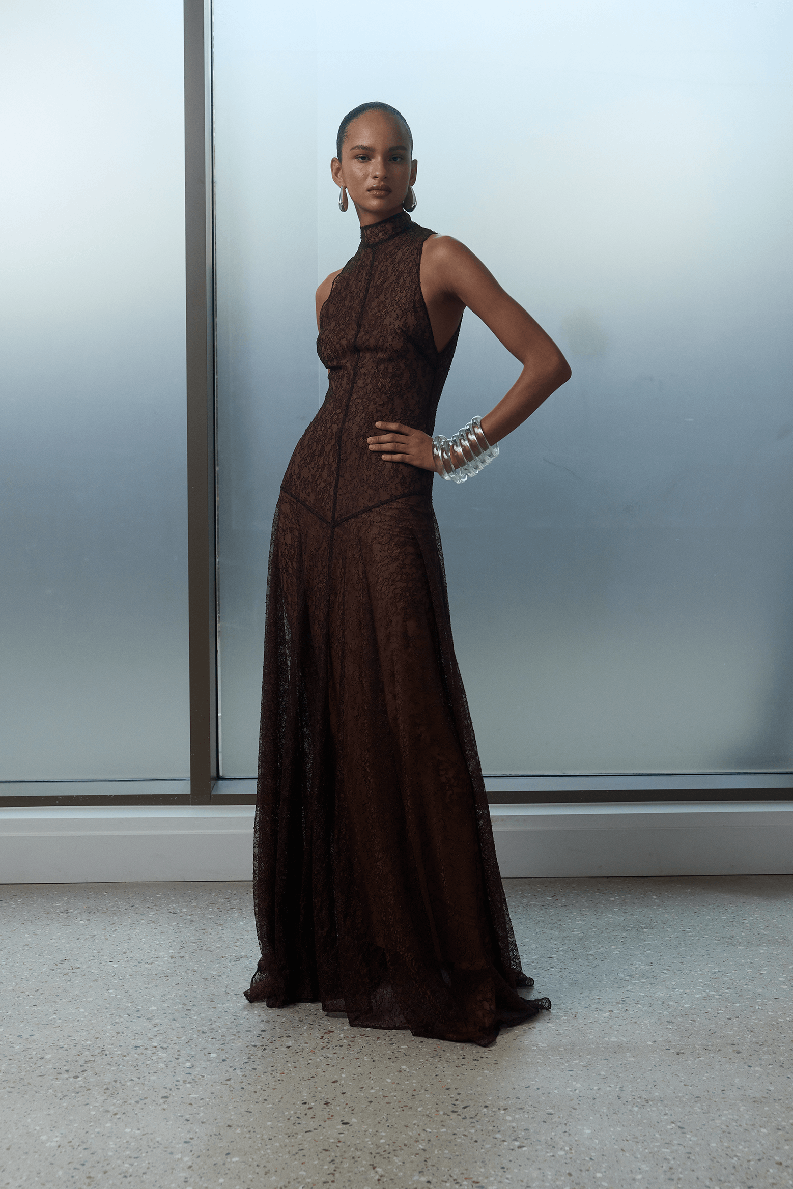 DE LA VALI FOEHN MAXI DRESS BROWN