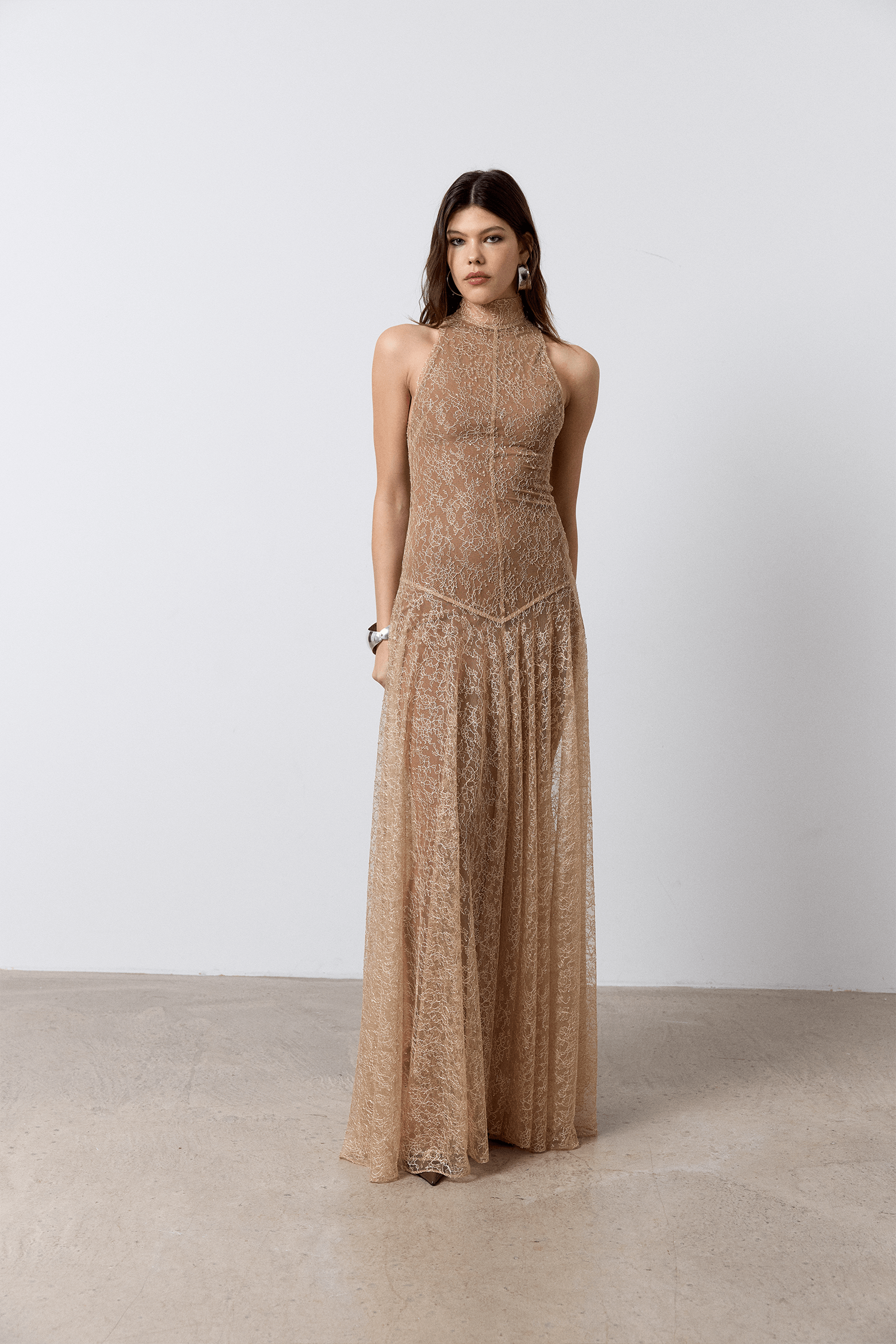 DE LA VALI FOEHN MIDI DRESS IN SHELL | THE NEW TREND