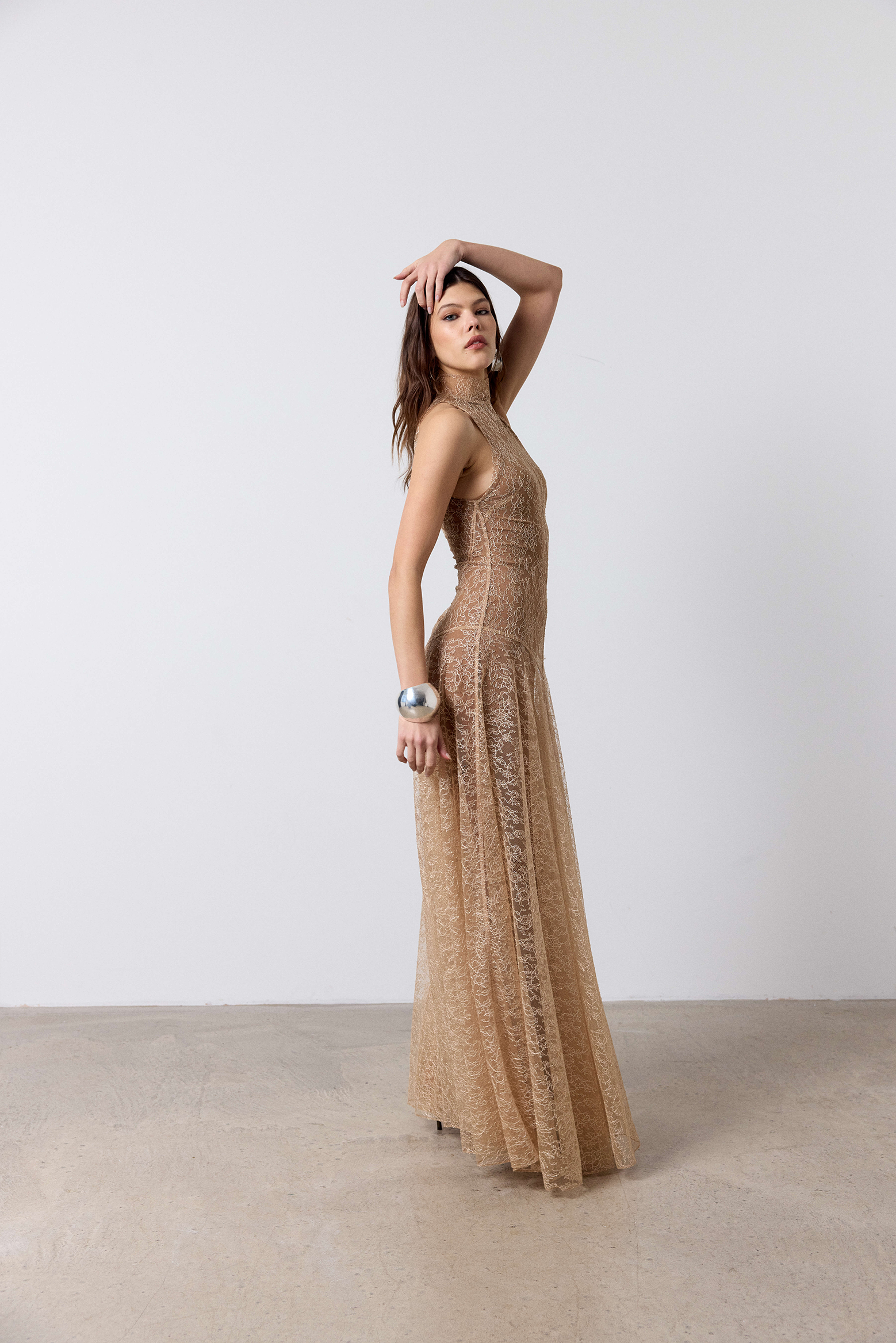 DE LA VALI FOEHN MIDI DRESS IN SHELL | THE NEW TREND