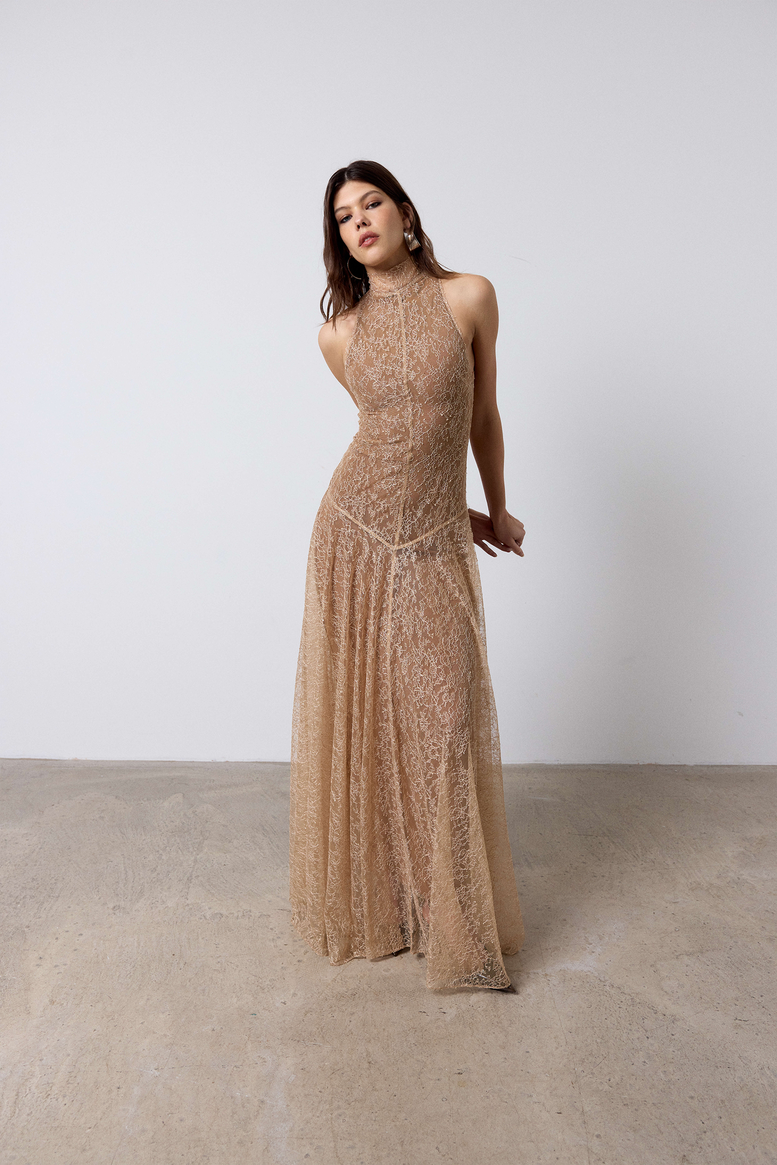 DE LA VALI FOEHN MIDI DRESS IN SHELL | THE NEW TREND
