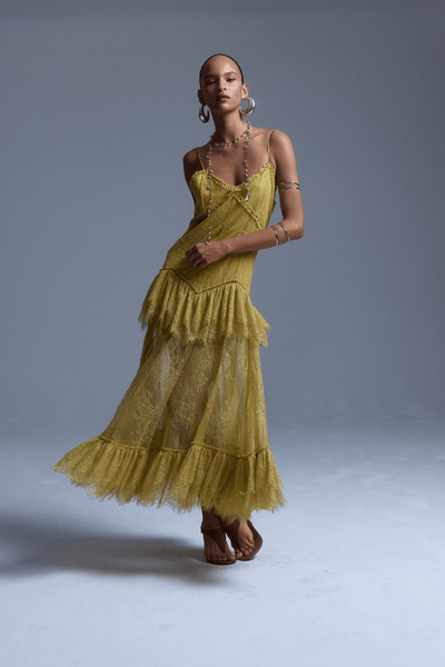 DE LA VALI KALA MIDI DRESS YELLOW | THE NEW TREND  The New Trend