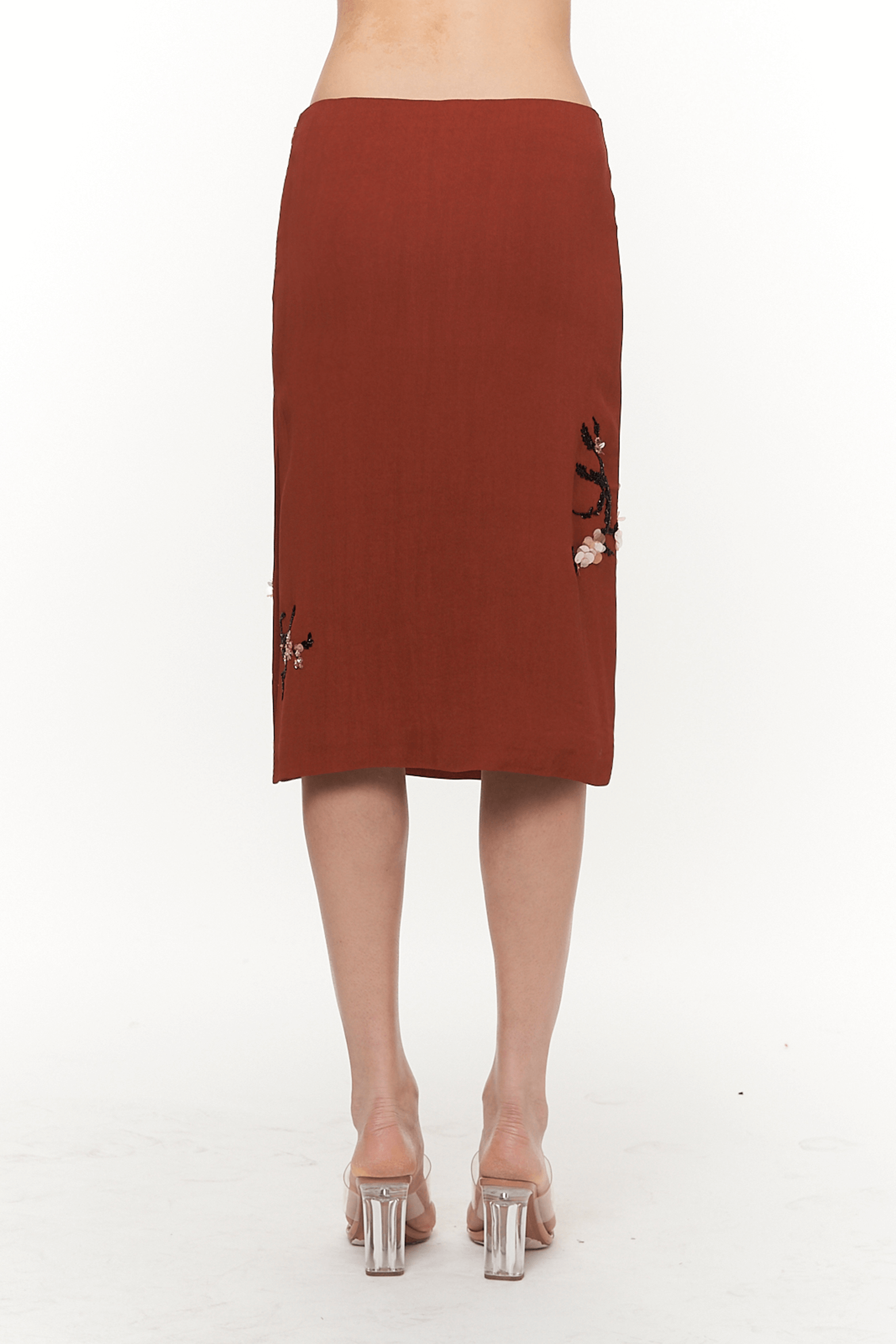 DES PHEMMES CLASSIC TUBE SKIRT IN BRONZE | THE NEW TREND