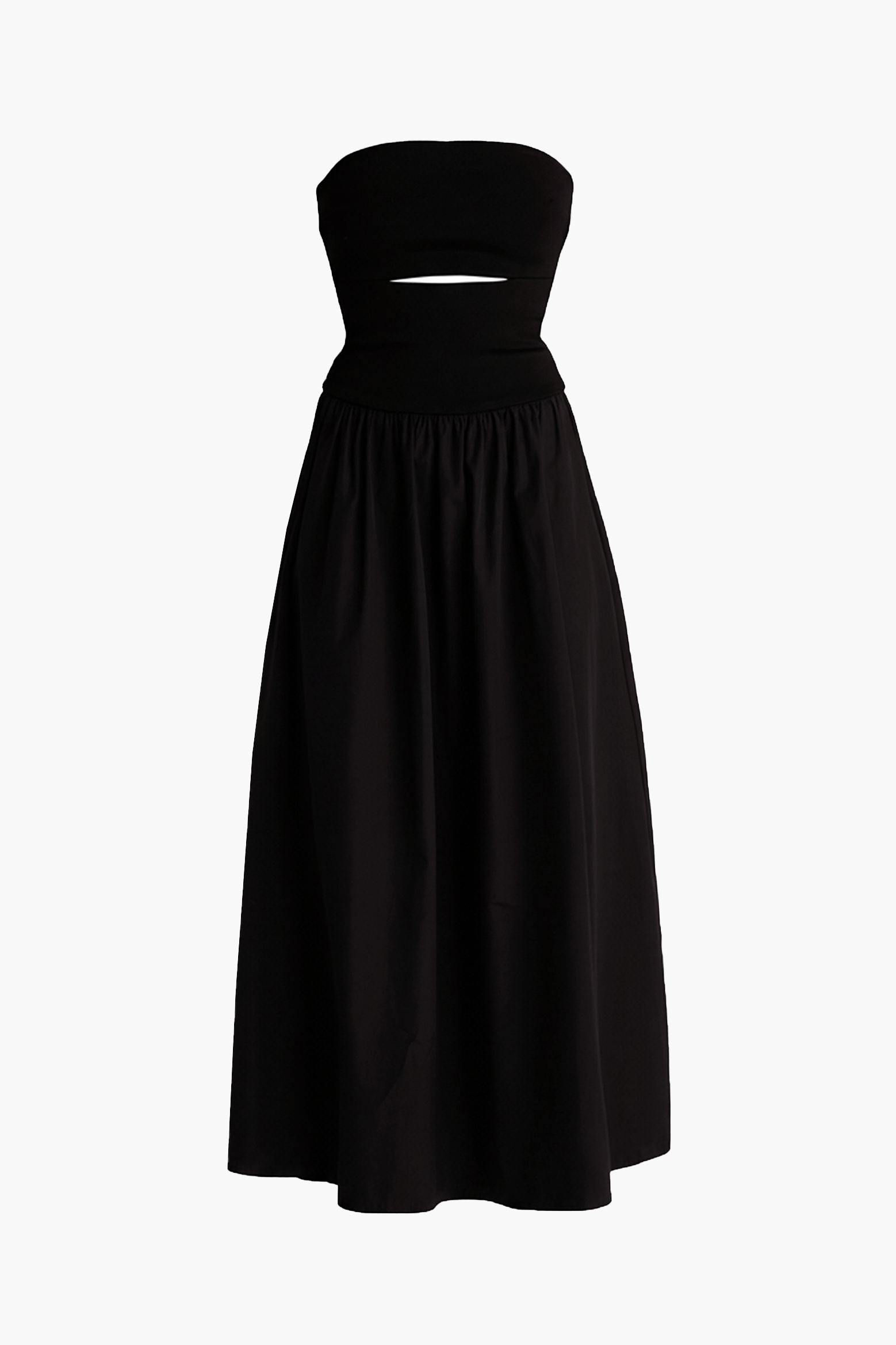 ESSE STRAPLESS SPLIT COTTON MIDI DRESS | THE NEW TREND