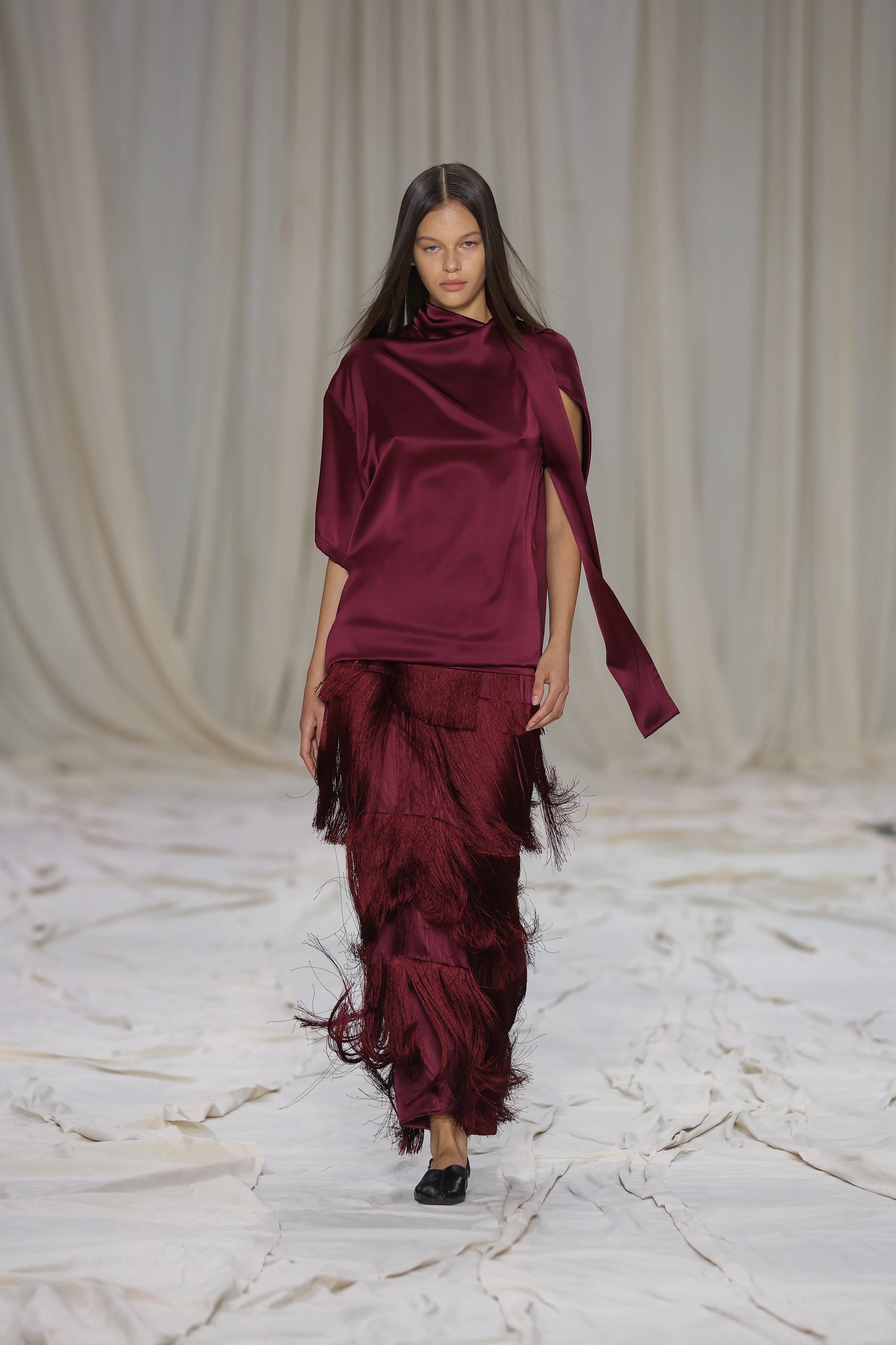 CINCA FRINGE MAXI SKIRT