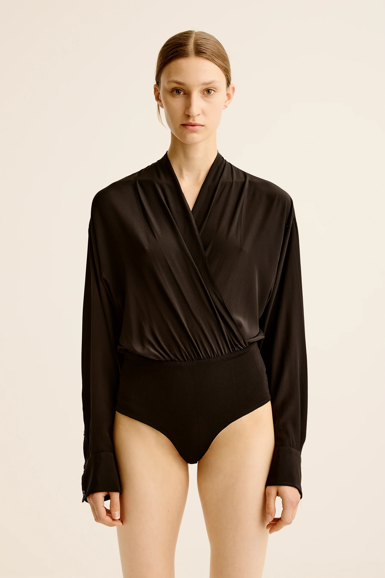 ESSE ILLI WRAP BODYSUIT IN BLACK | THE NEW TREND