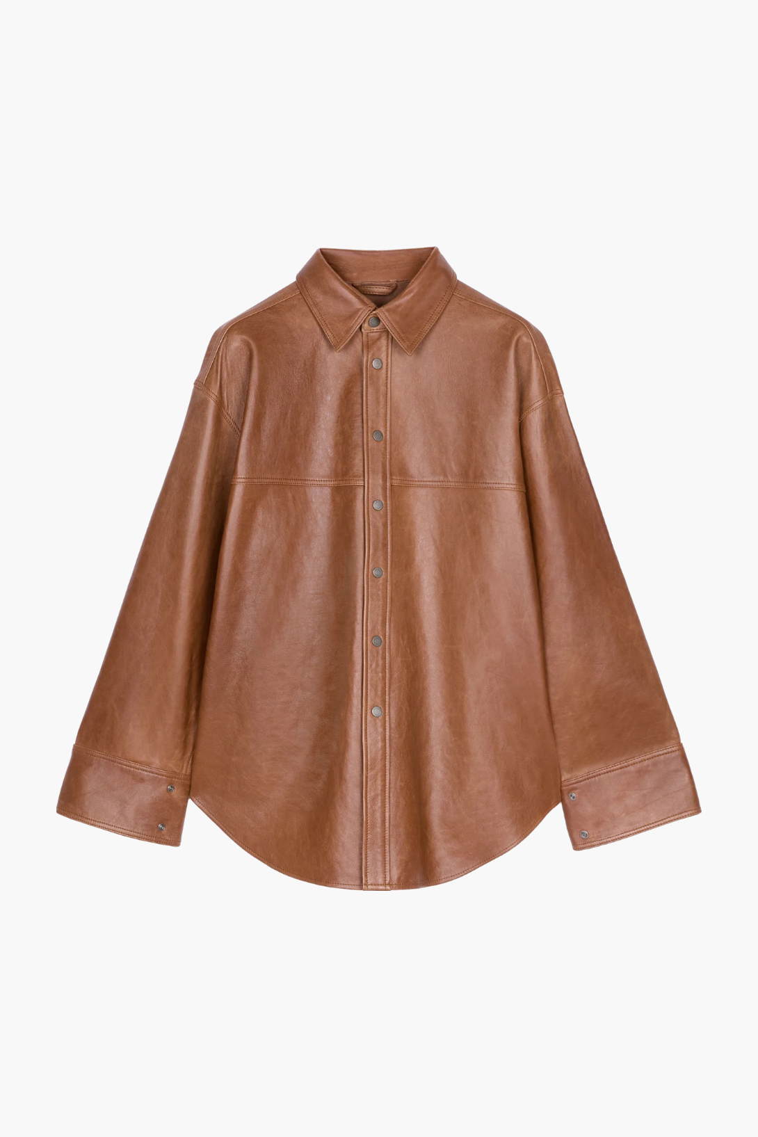 VICTORIA L SILKY LEATHER SHIRT