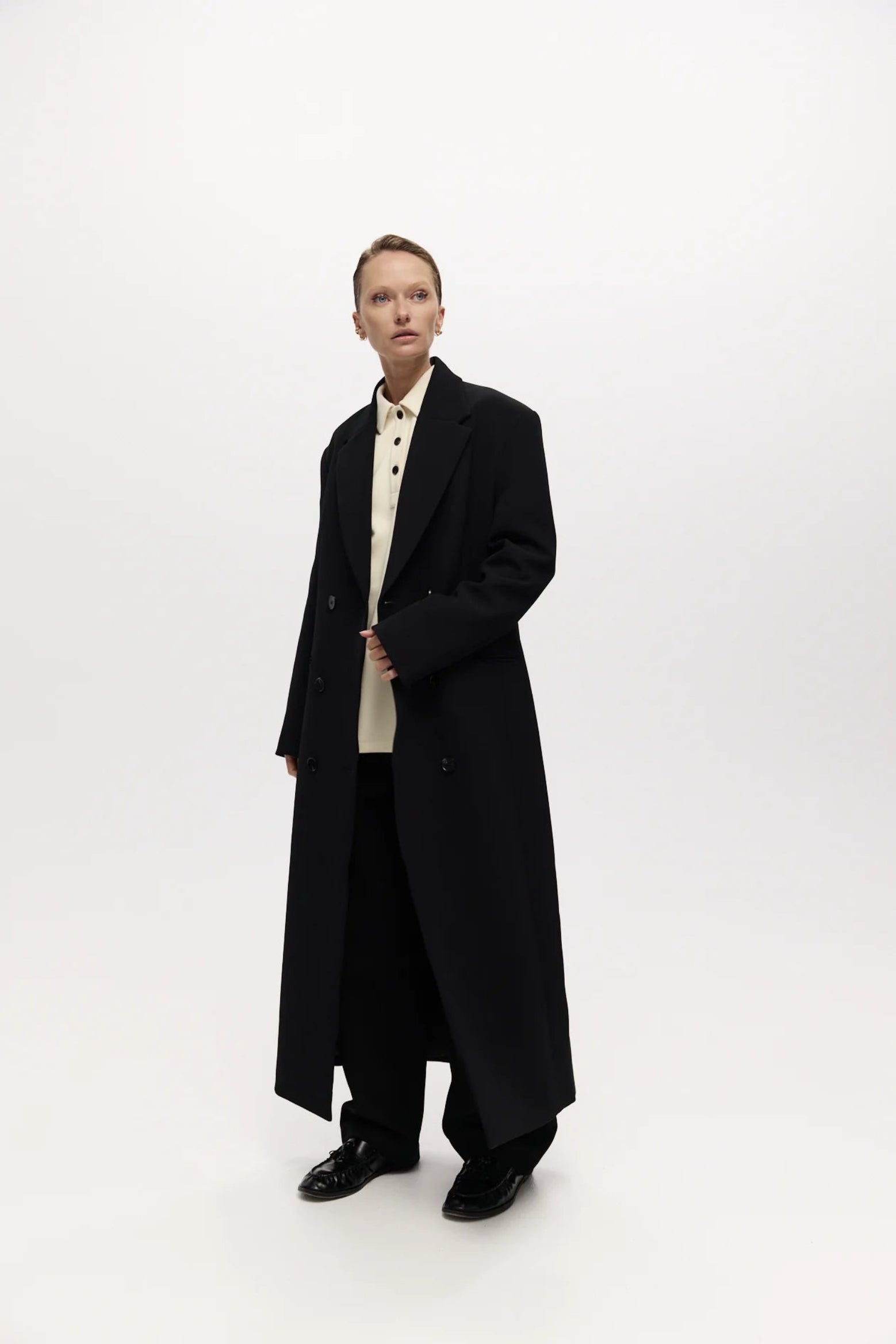 HARRIS TAPPER LONG EGON COAT IN BLACK | THE NEW TREND