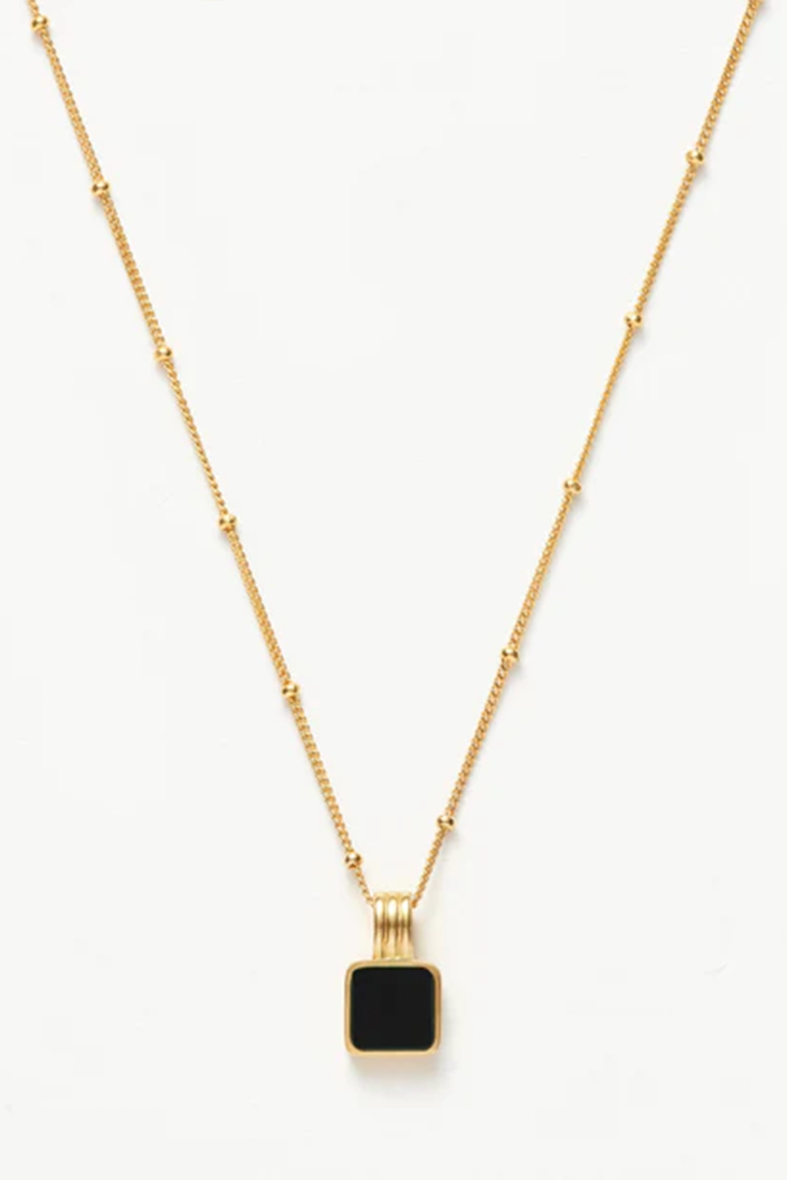 LUCY WILLIAMS SQUARE ONYX GEMSTONE NECKLACE | THE NEW TREND