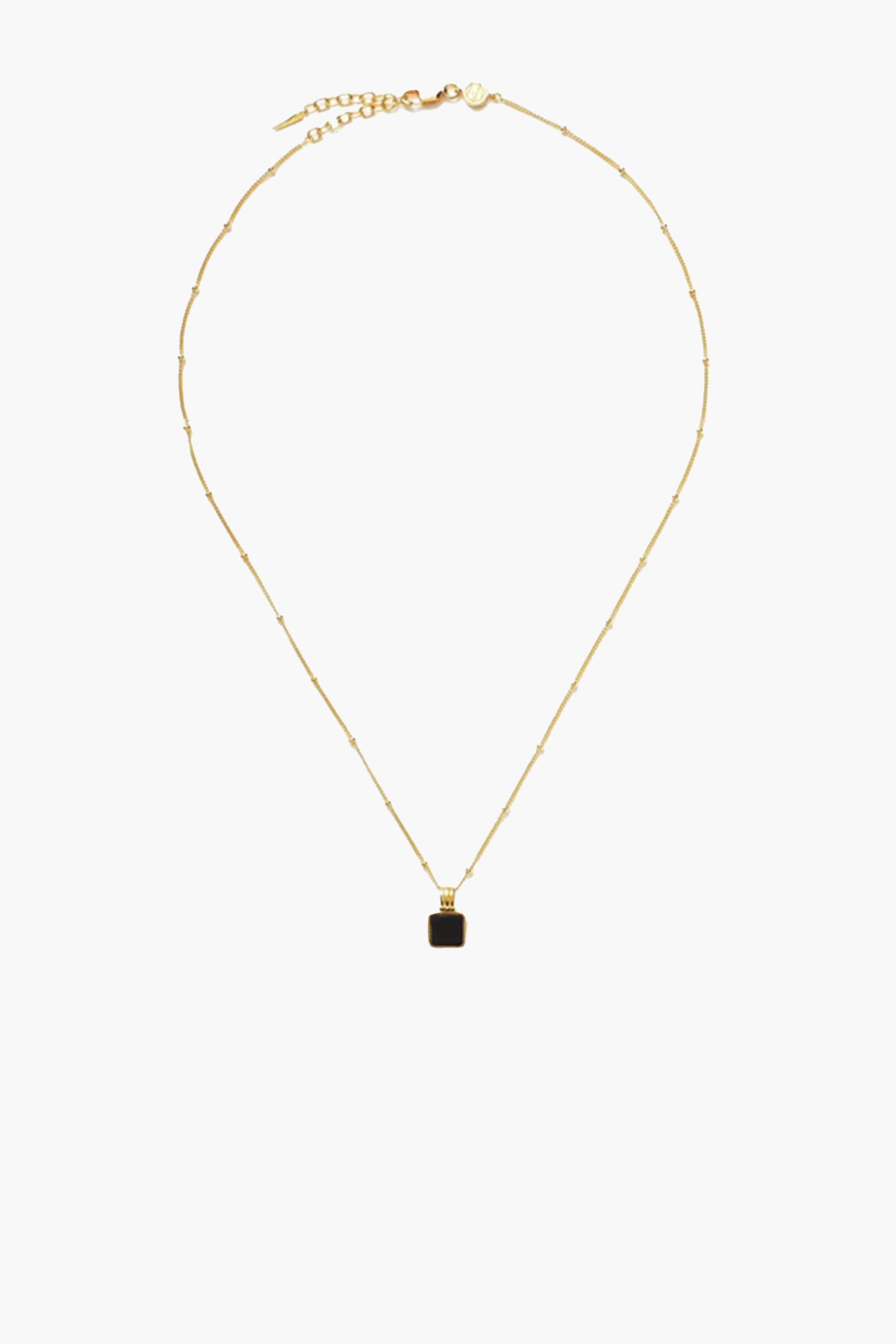 LUCY WILLIAMS SQUARE ONYX GEMSTONE NECKLACE | THE NEW TREND