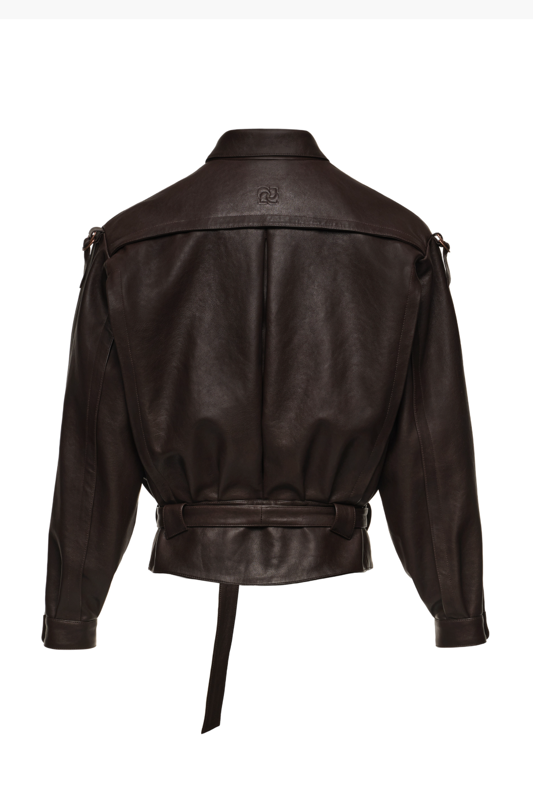 OVERSIZED BELTED LEATHER JACKET