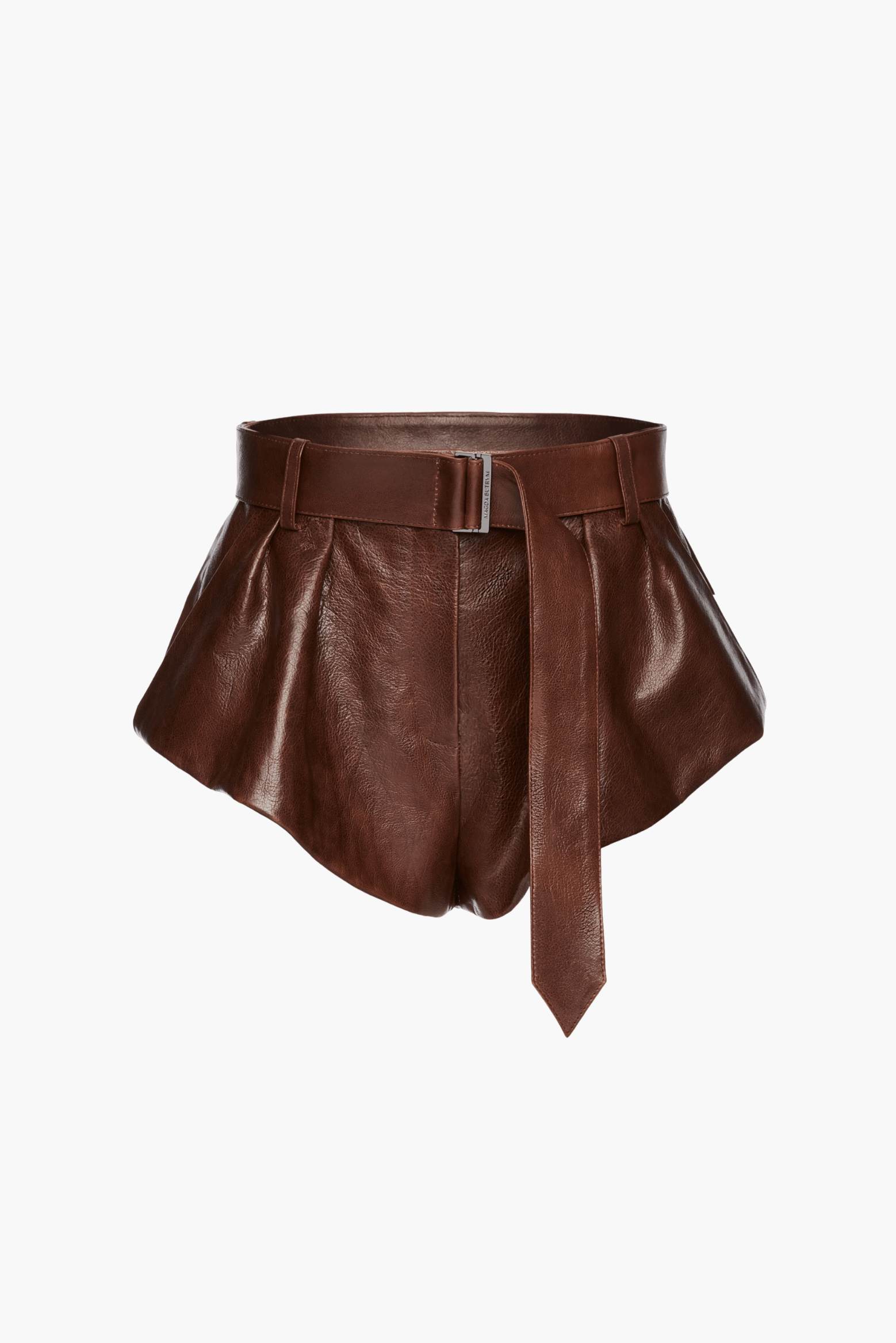 BELTED LEATHER SHORTS