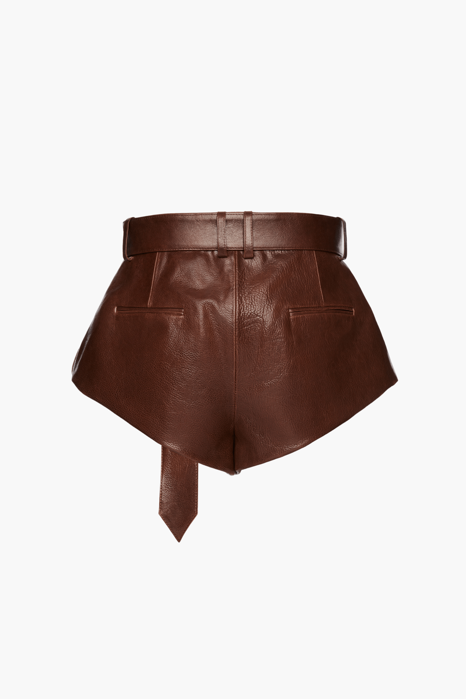 BELTED LEATHER SHORTS