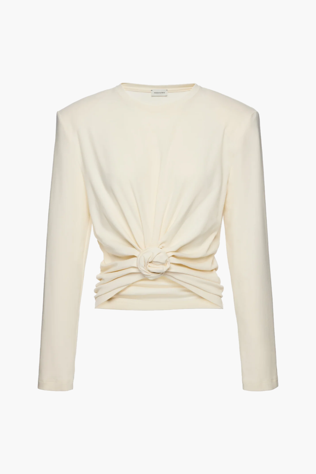 KNOTTED LONG SLEEVE JERSEY BLOUSE