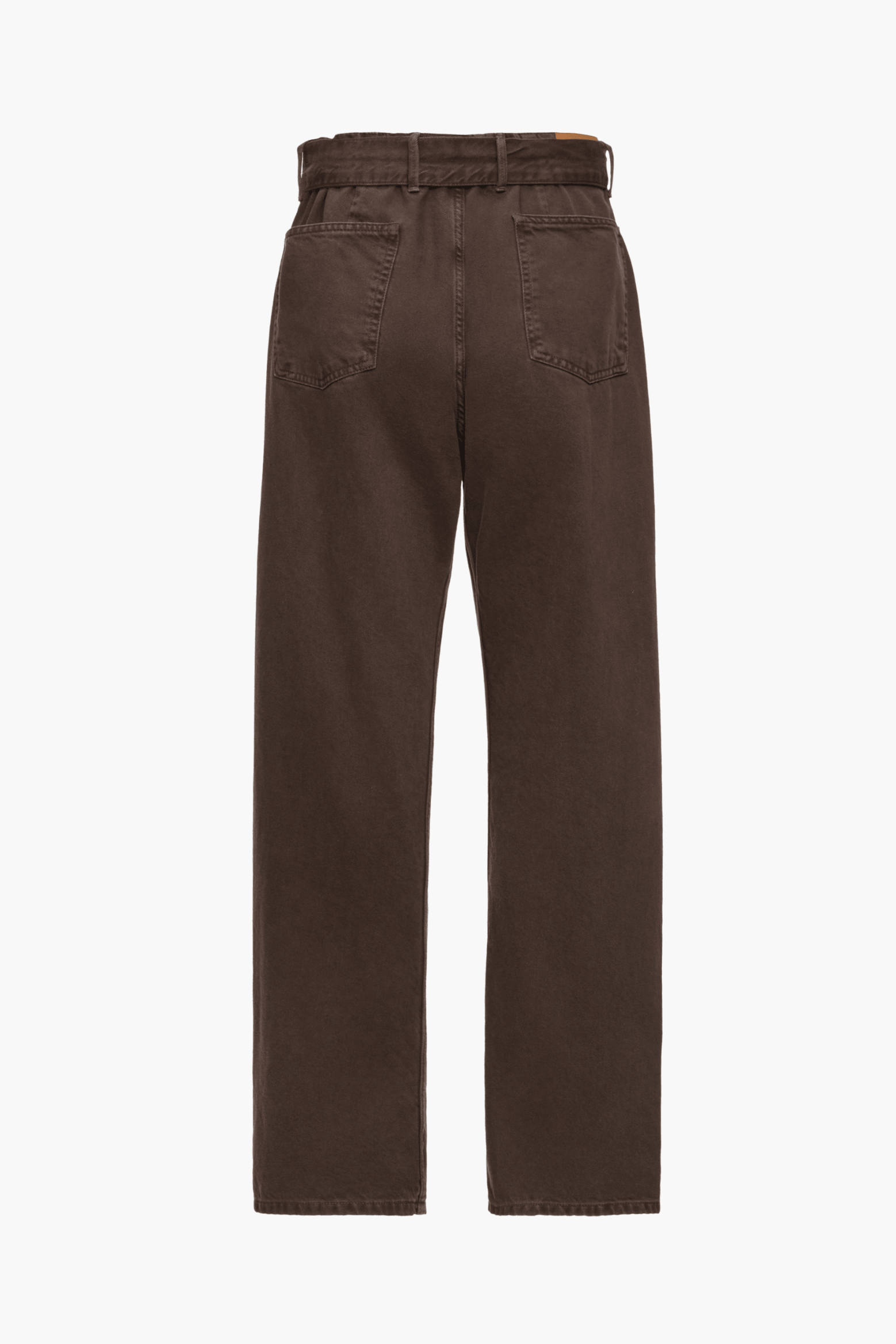 DENIM LOW-RISE BELTED TROUSERS