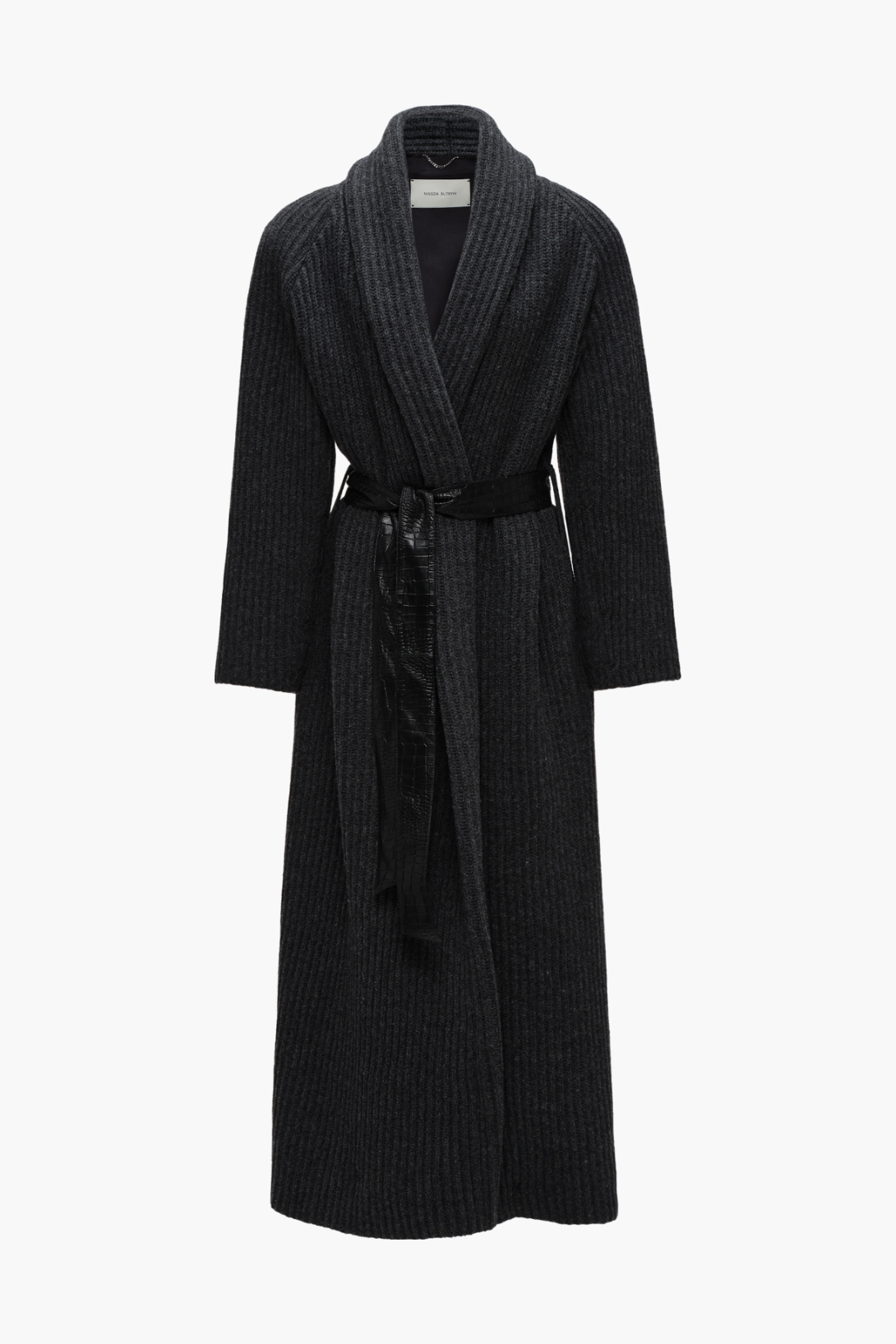 WOOL WRAP COAT WITH LEATHER BELT