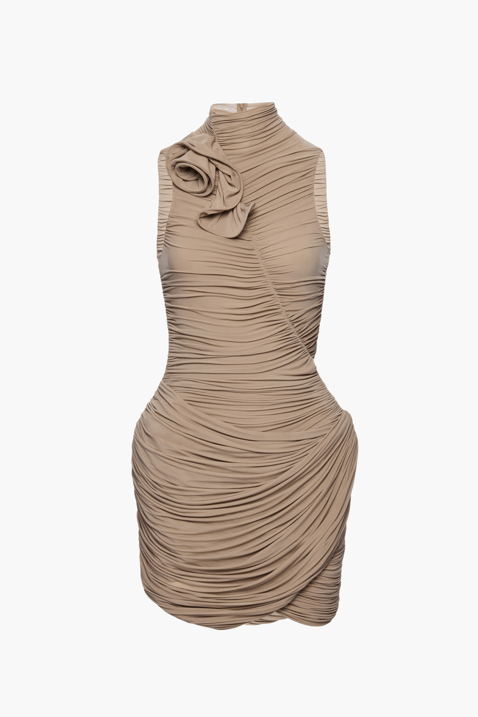 SLEEVELESS RUCHED DRESS