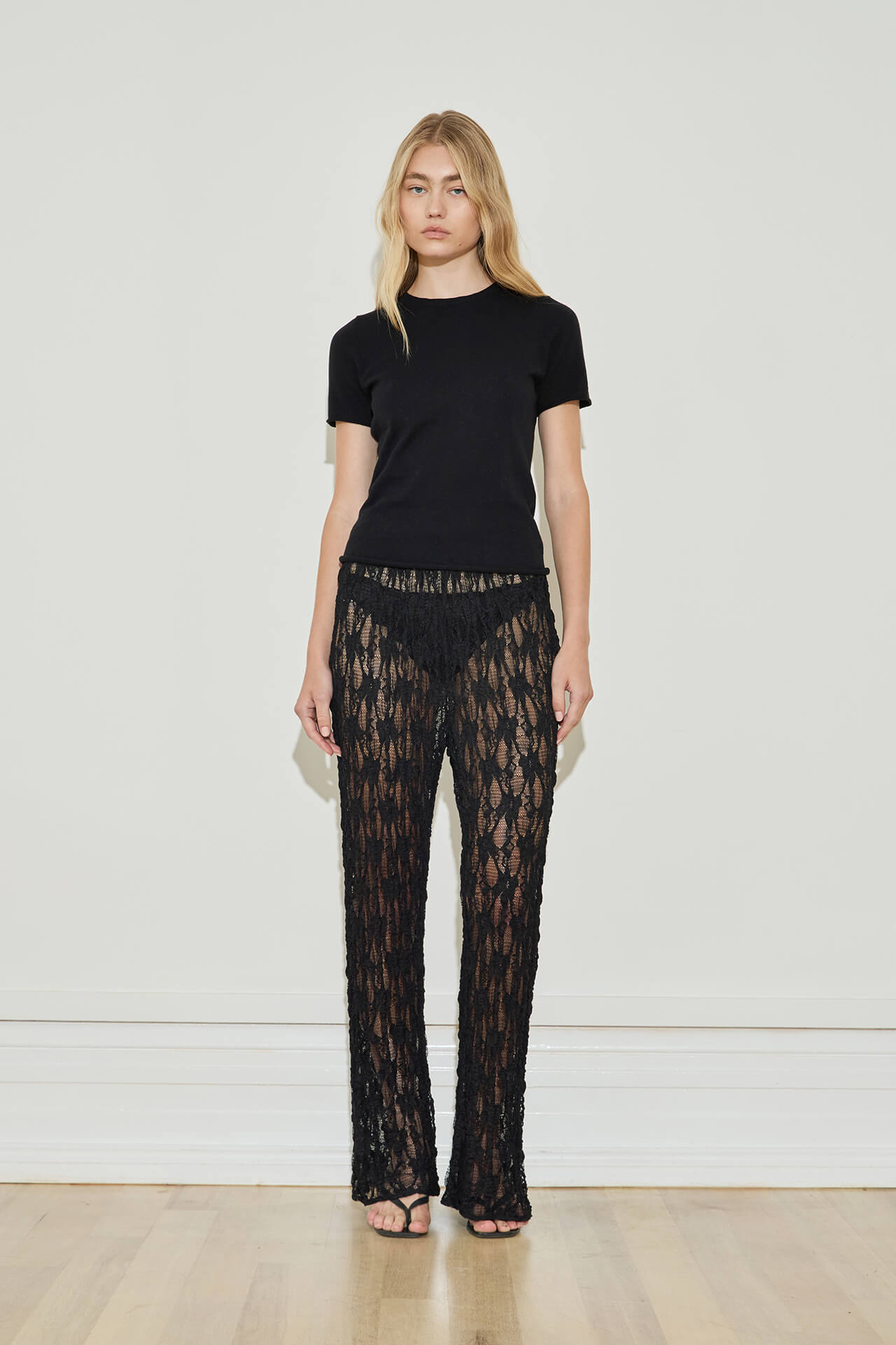 MAISON ESSENTIELE LACE PANT IN BLACK | THE NEW TREND