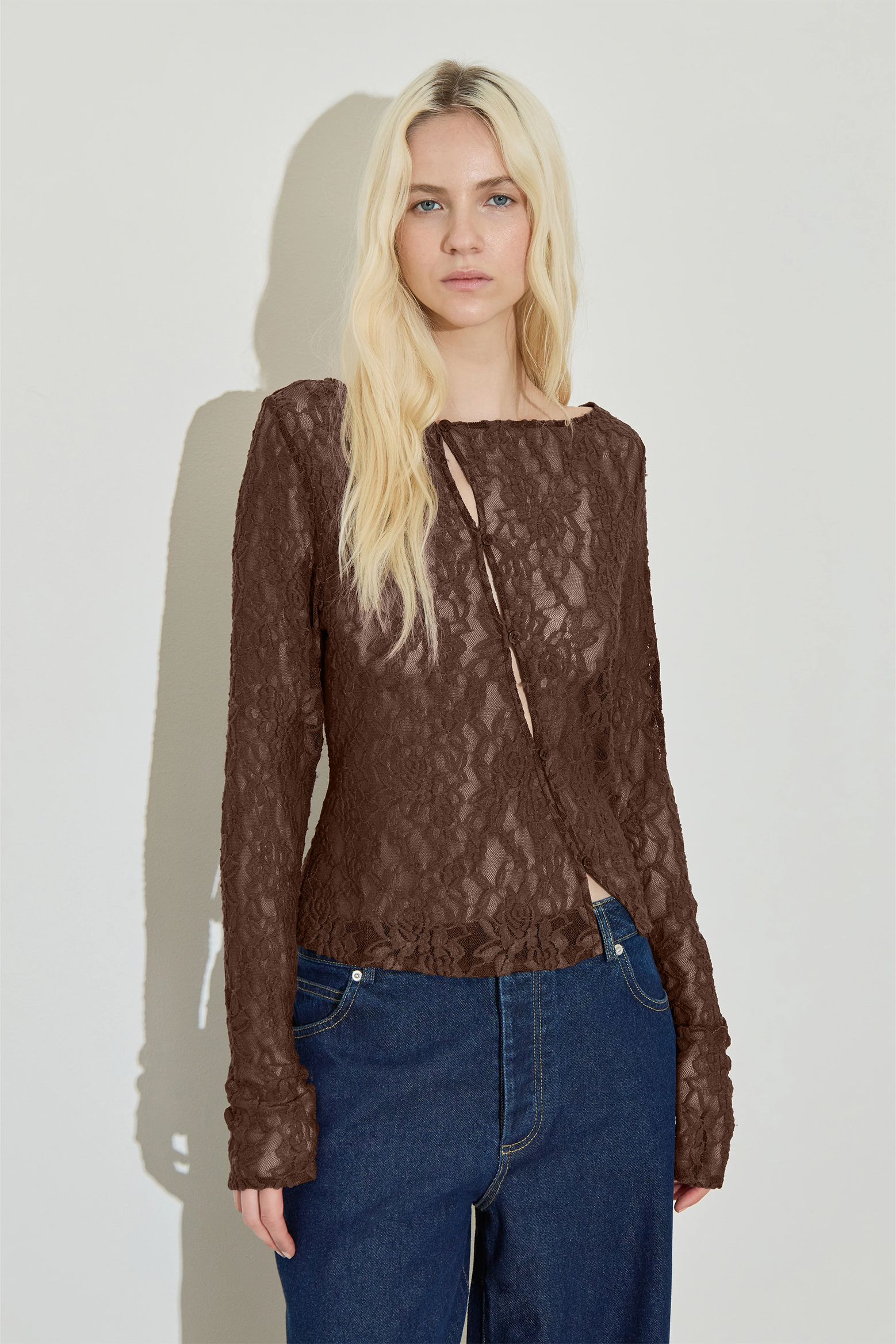 ASYMMETRIC LACE TOP