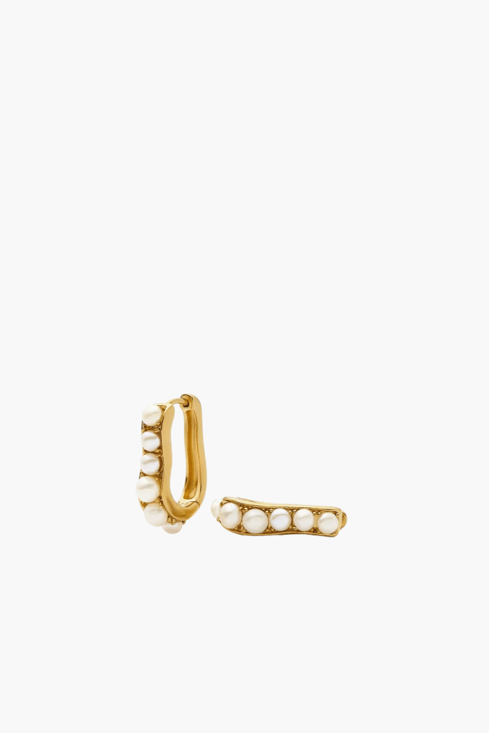 PEARL WAVE SMALL HOOP EARRINGS