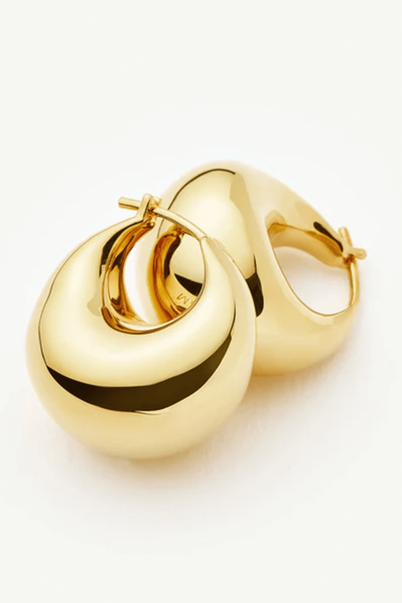 MISSOMA SCULPTURAL CHUBBY DOME SMALL HOOP EARRINGS IN GOLD | THE NEW TREND