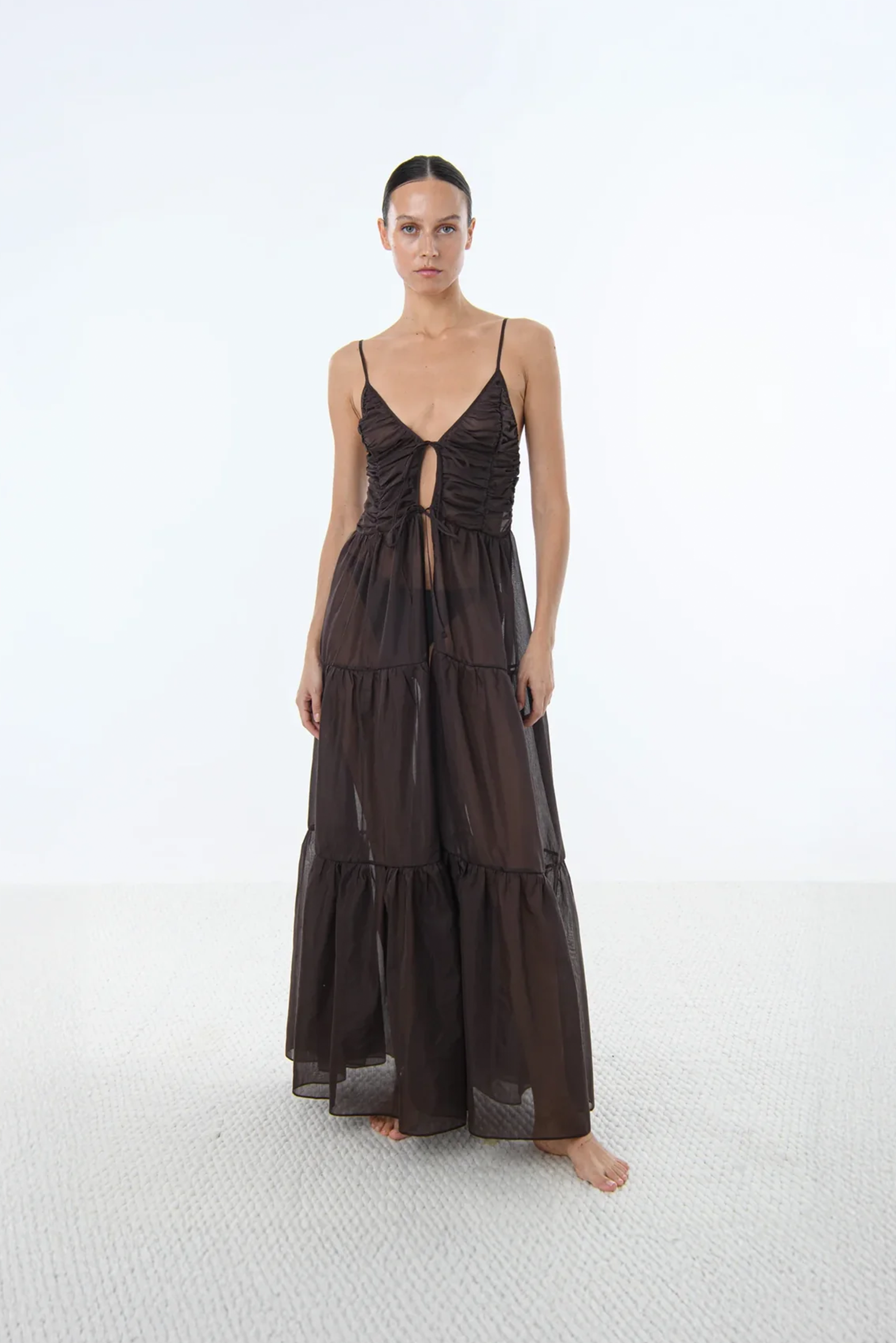 MAEVE OPEN FRONT MAXI DRESS