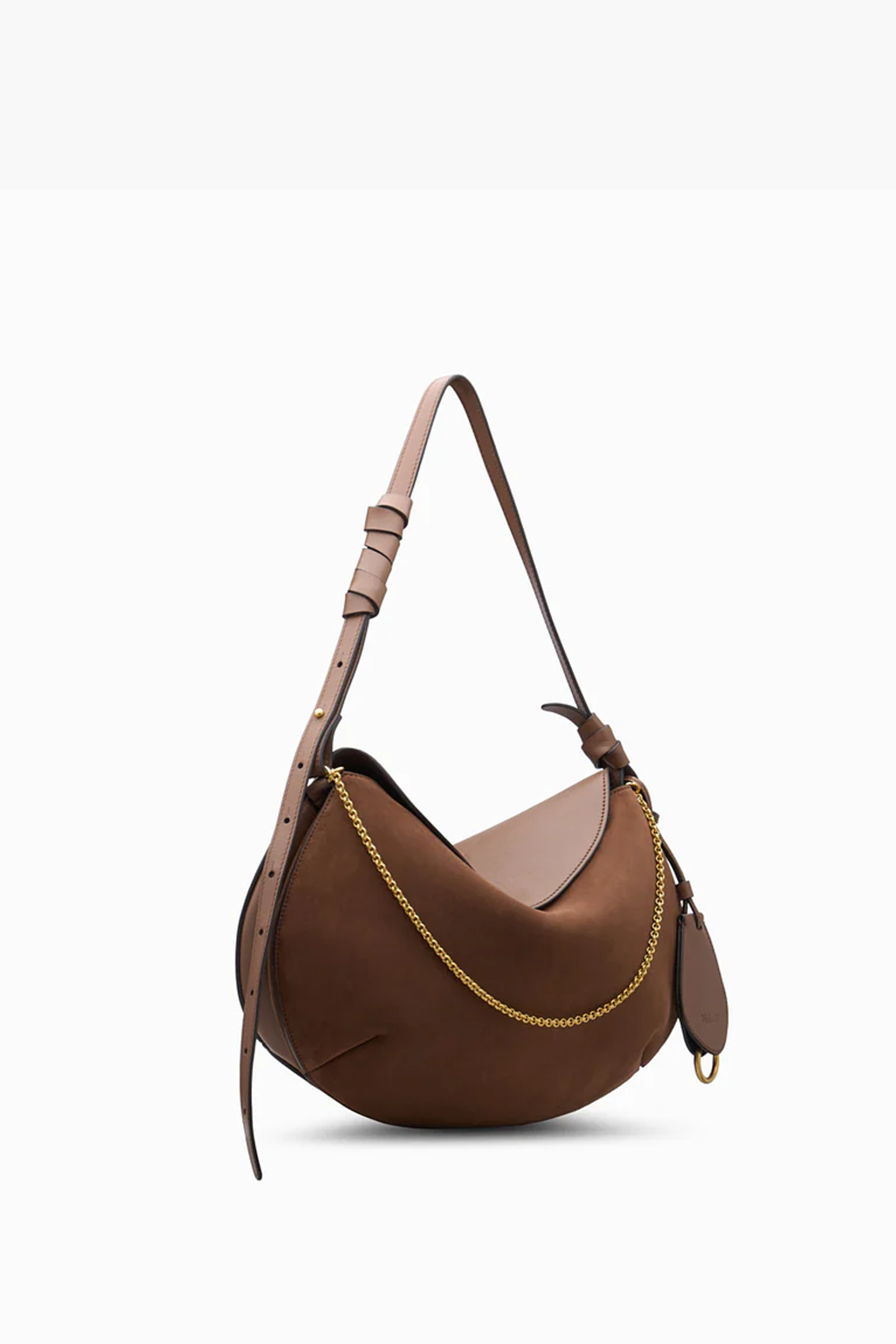 NEOUS LIBRA SUEDE/LEATHER SHOULDER BAG DARK TAUPE | THE NEW TREND