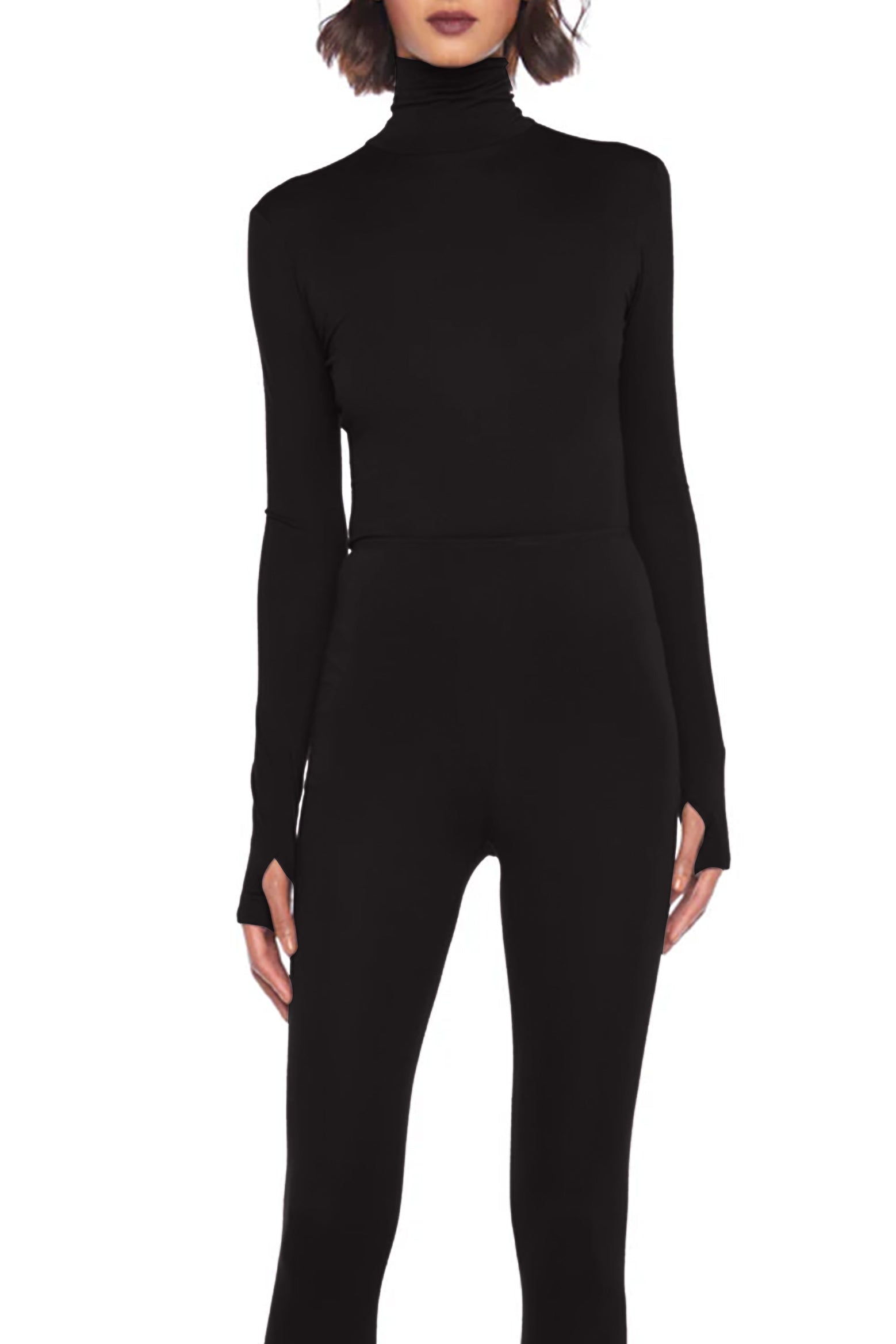 NORMA KAMALI SLIM FIT TURTLE NECK BLACK | THE NEW TREND