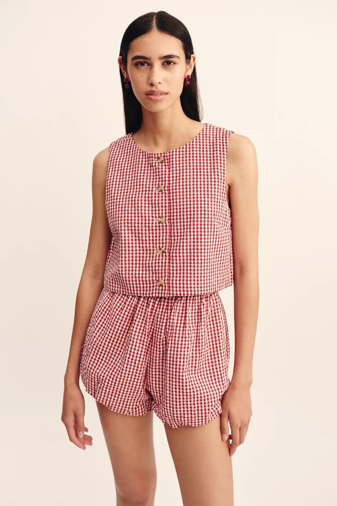 POSSE RIO TOP AND SHORT IN RED GINGHAM | THE NEW TREND