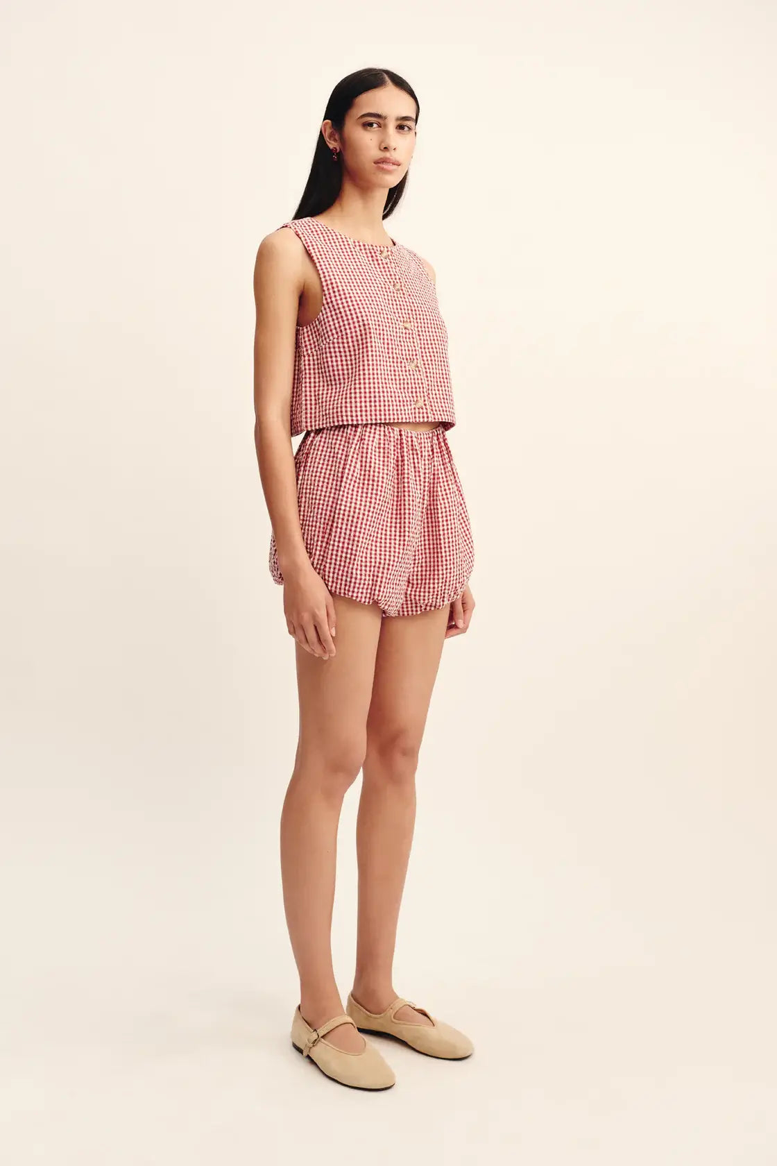 POSSE RIO TOP AND SHORT IN RED GINGHAM | THE NEW TREND