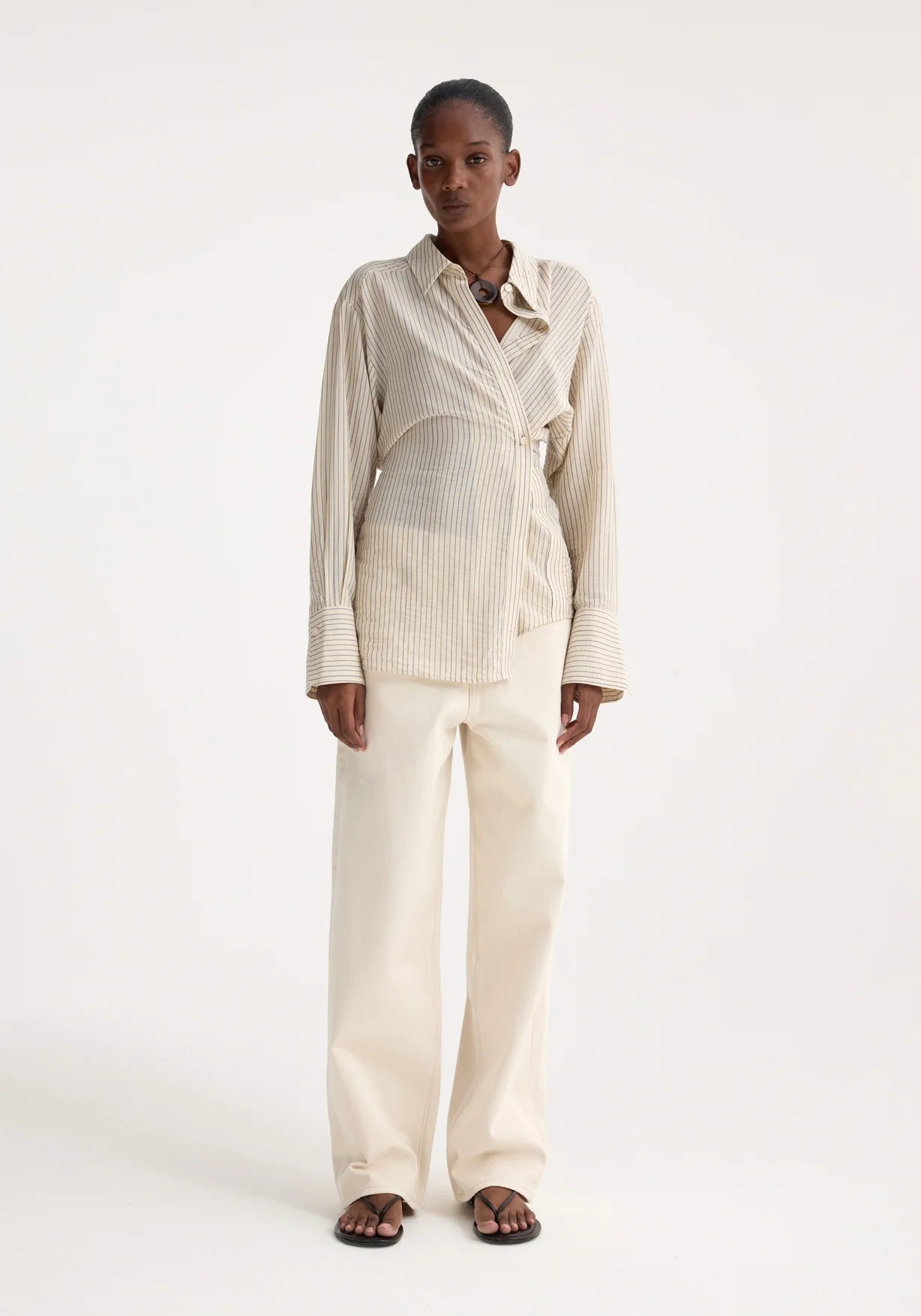 RÓHE ASYMMETRIC WAISTED STRIPED SHIRT | THE NEW TREND