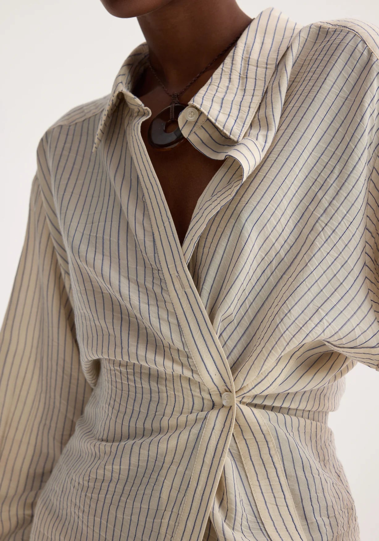 RÓHE ASYMMETRIC WAISTED STRIPED SHIRT | THE NEW TREND