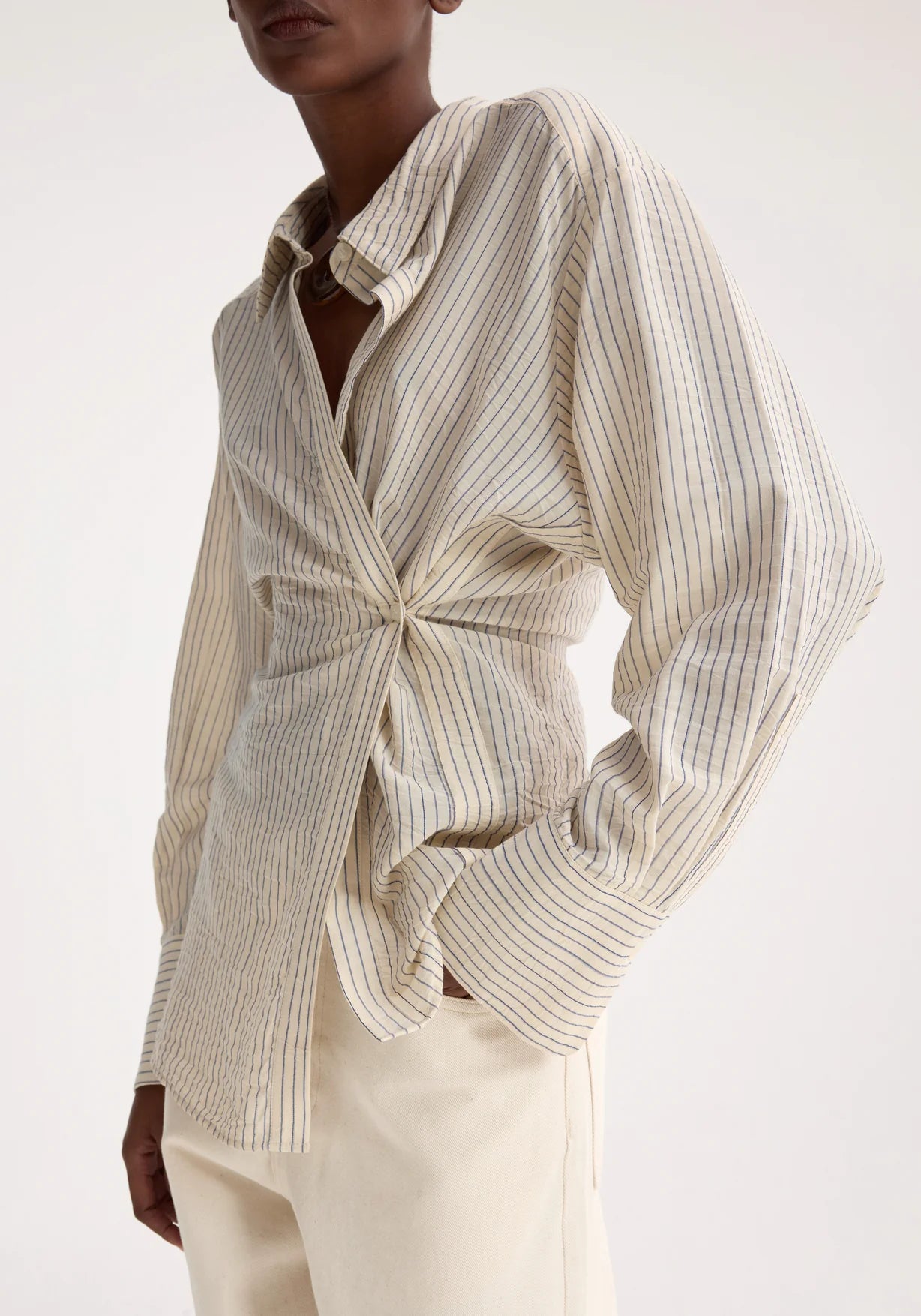 RÓHE ASYMMETRIC WAISTED STRIPED SHIRT | THE NEW TREND