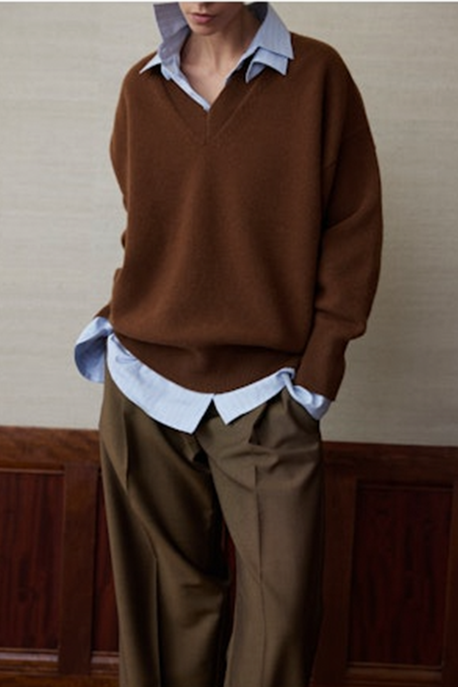 RÓHE DOUBLE COLLAR SHIRT BLUE STRIPE | THE NEW TREND
