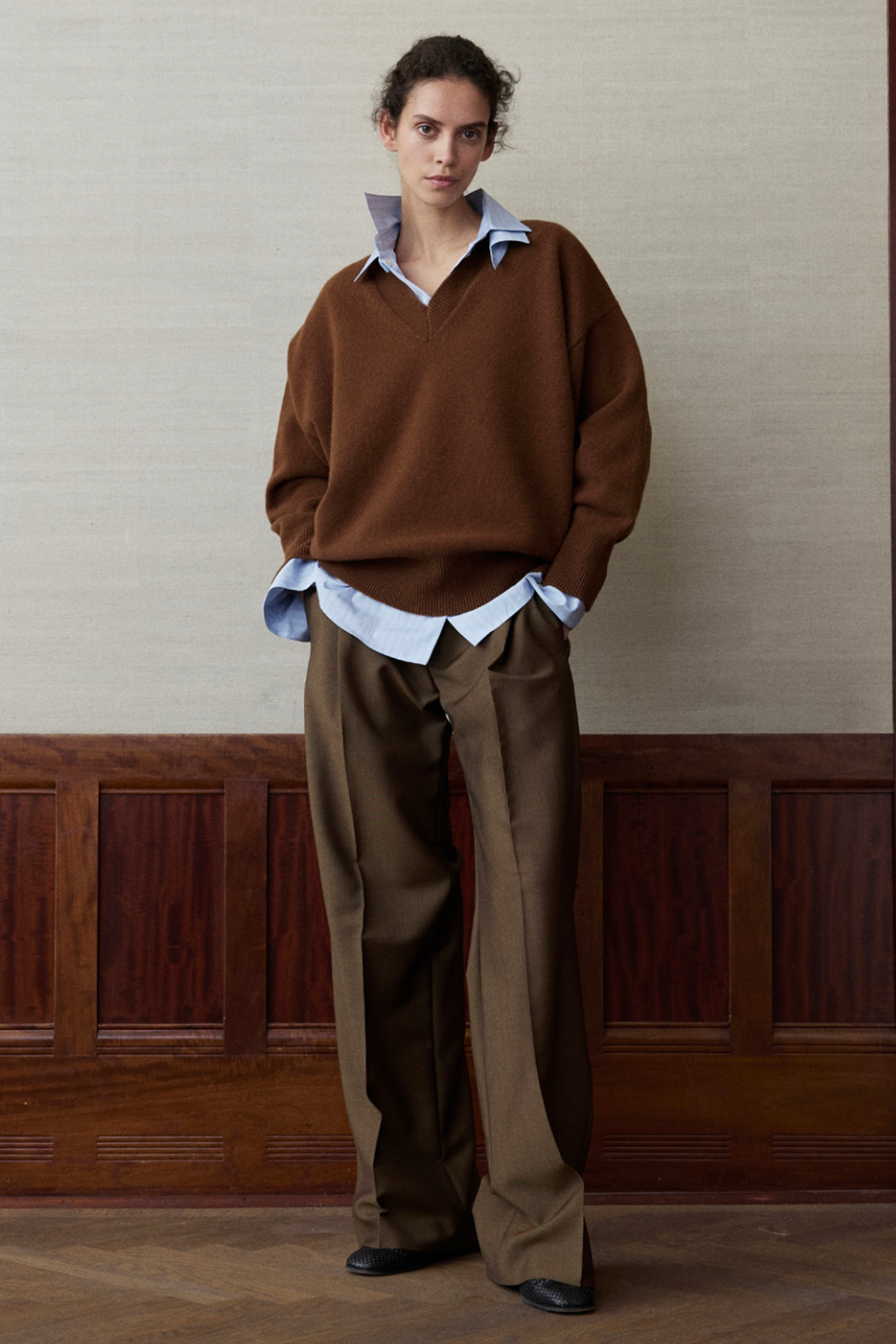 RÓHE DOUBLE COLLAR SHIRT BLUE STRIPE | THE NEW TREND