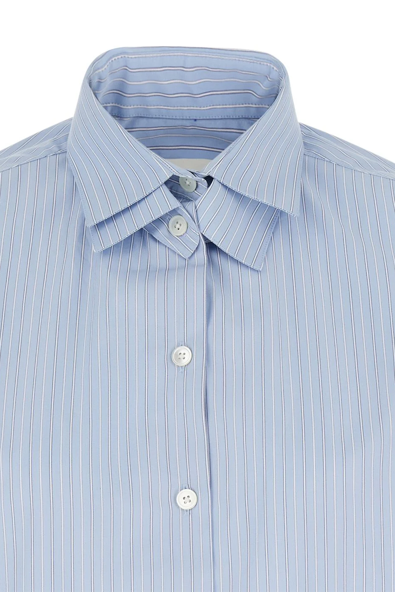 RÓHE DOUBLE COLLAR SHIRT BLUE STRIPE | THE NEW TREND