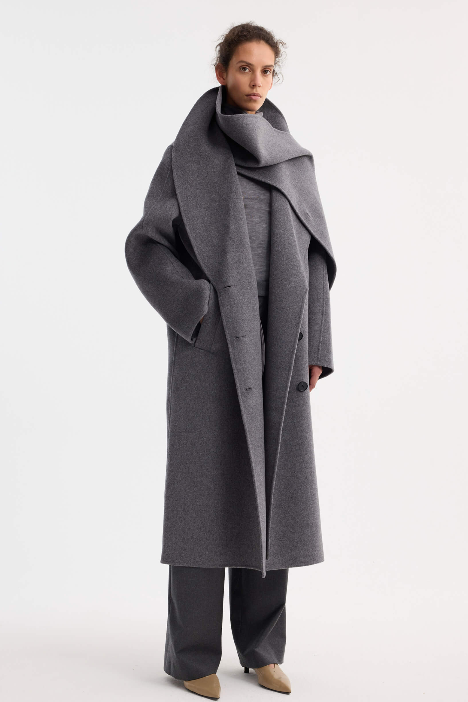 SIGNATURE DOUBLE-FACED SCARF COAT