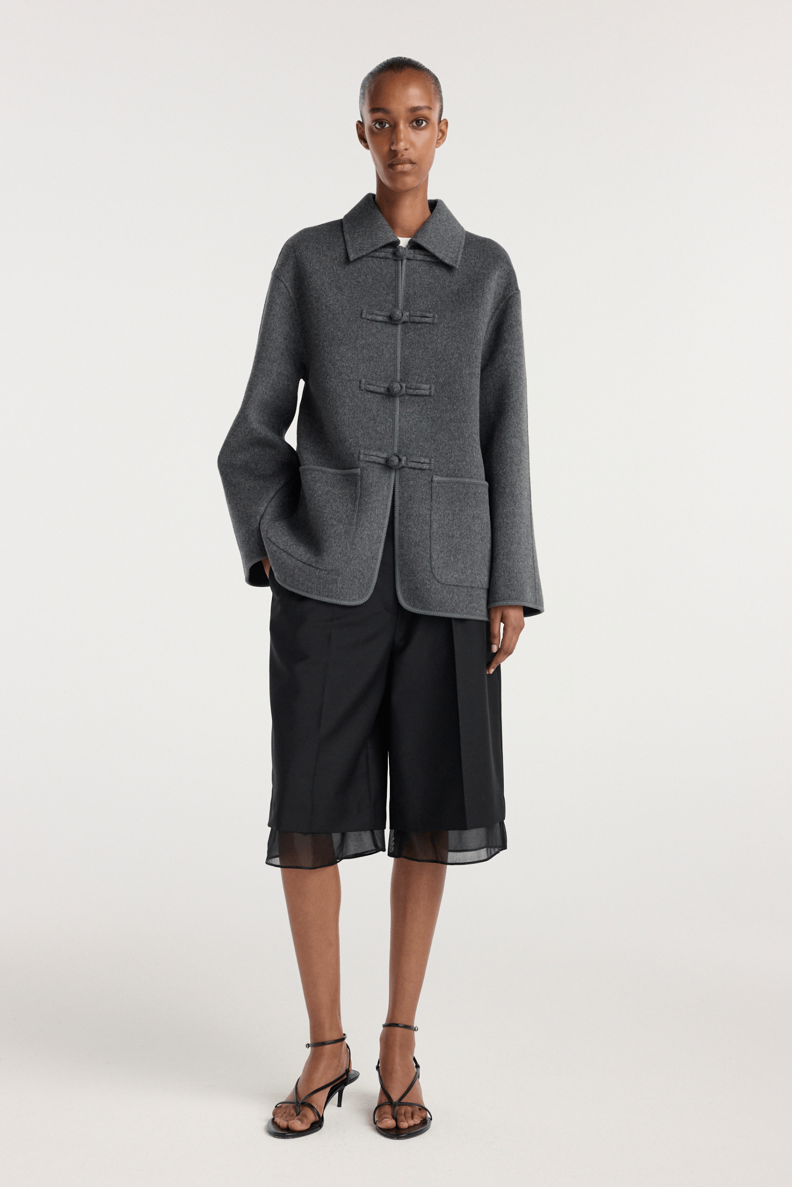 DOUBLE-FACED WOOL PANKOU CLOSURE JACKET