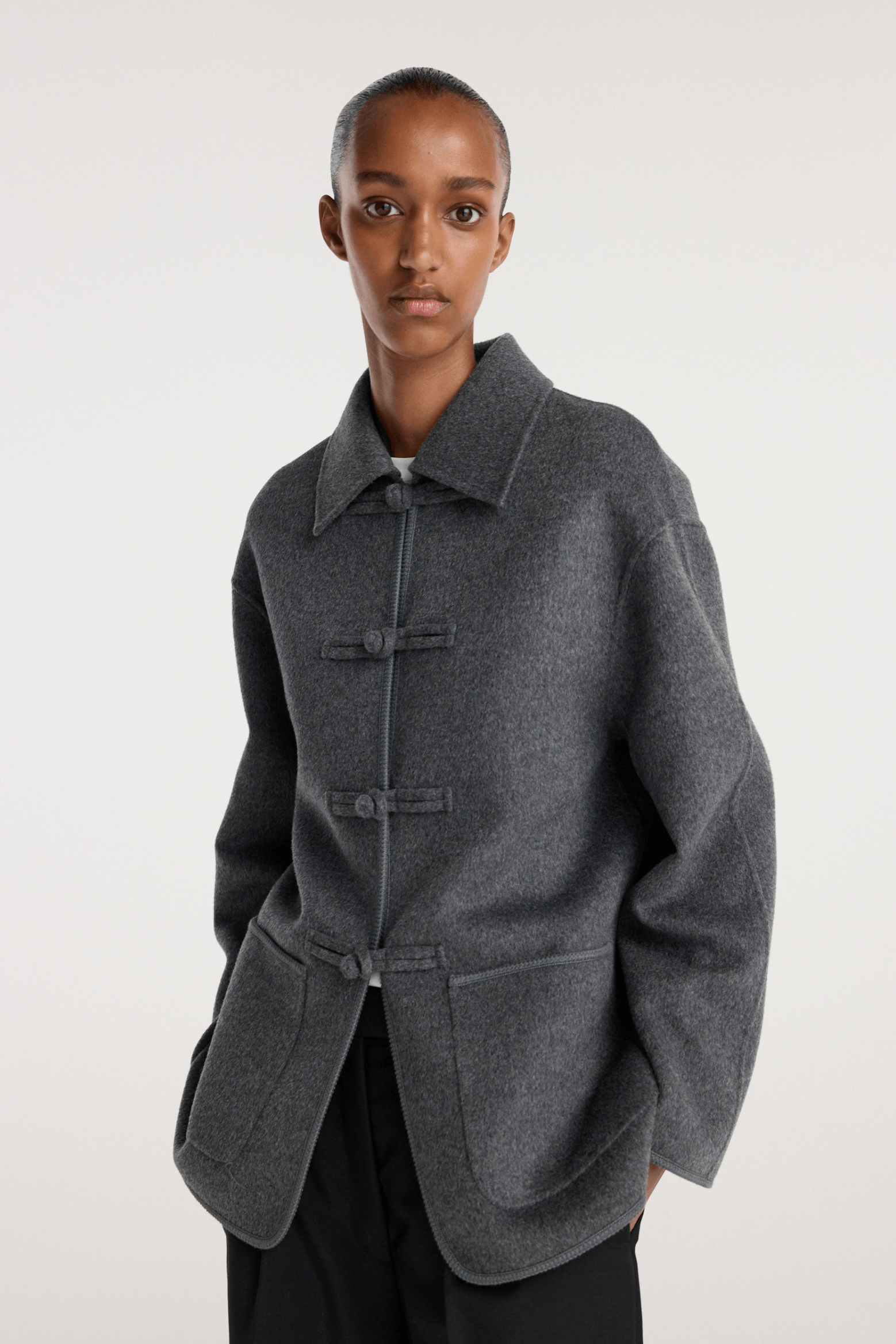 DOUBLE-FACED WOOL PANKOU CLOSURE JACKET