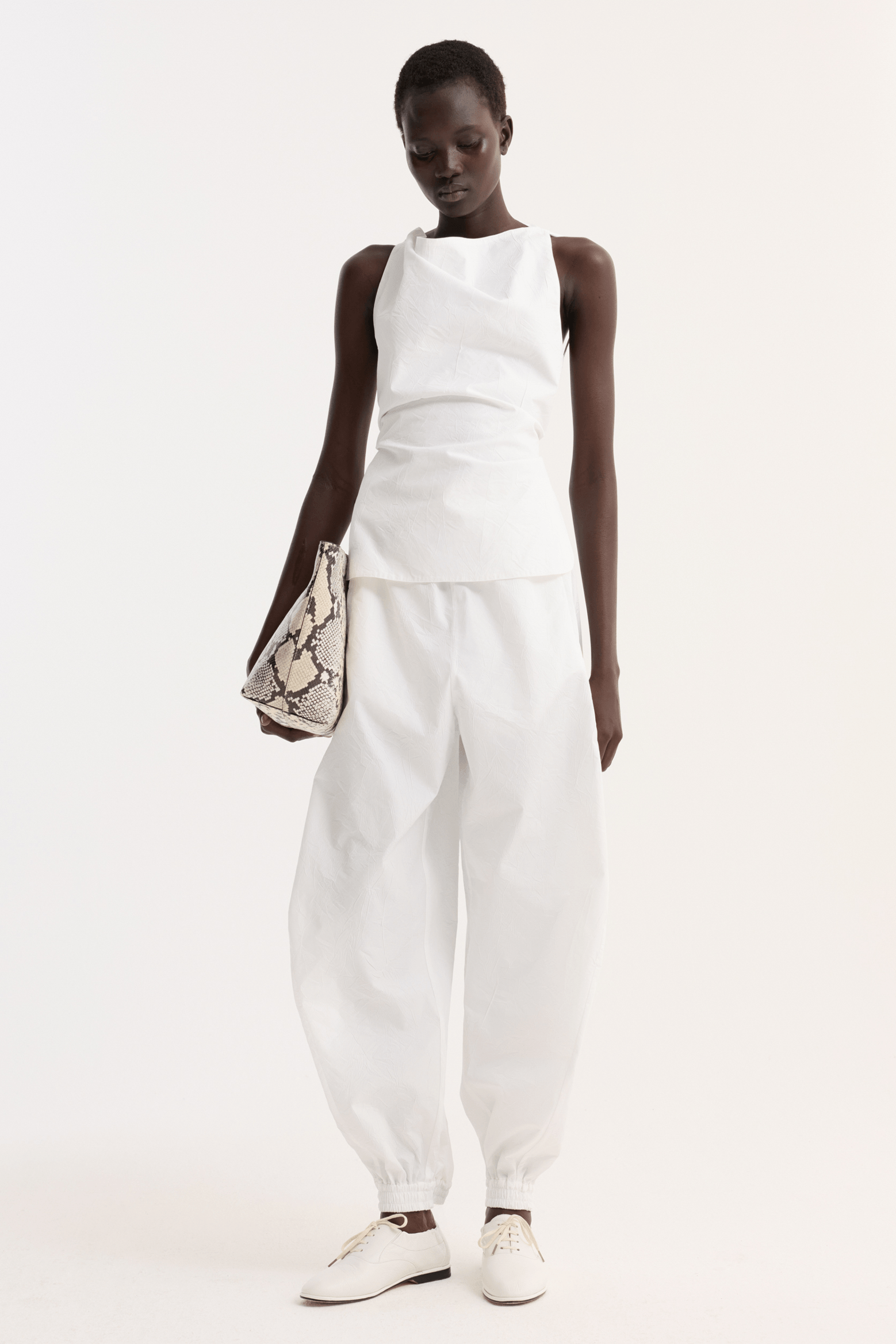 OPEN BACK CRUSHED COTTON TOP