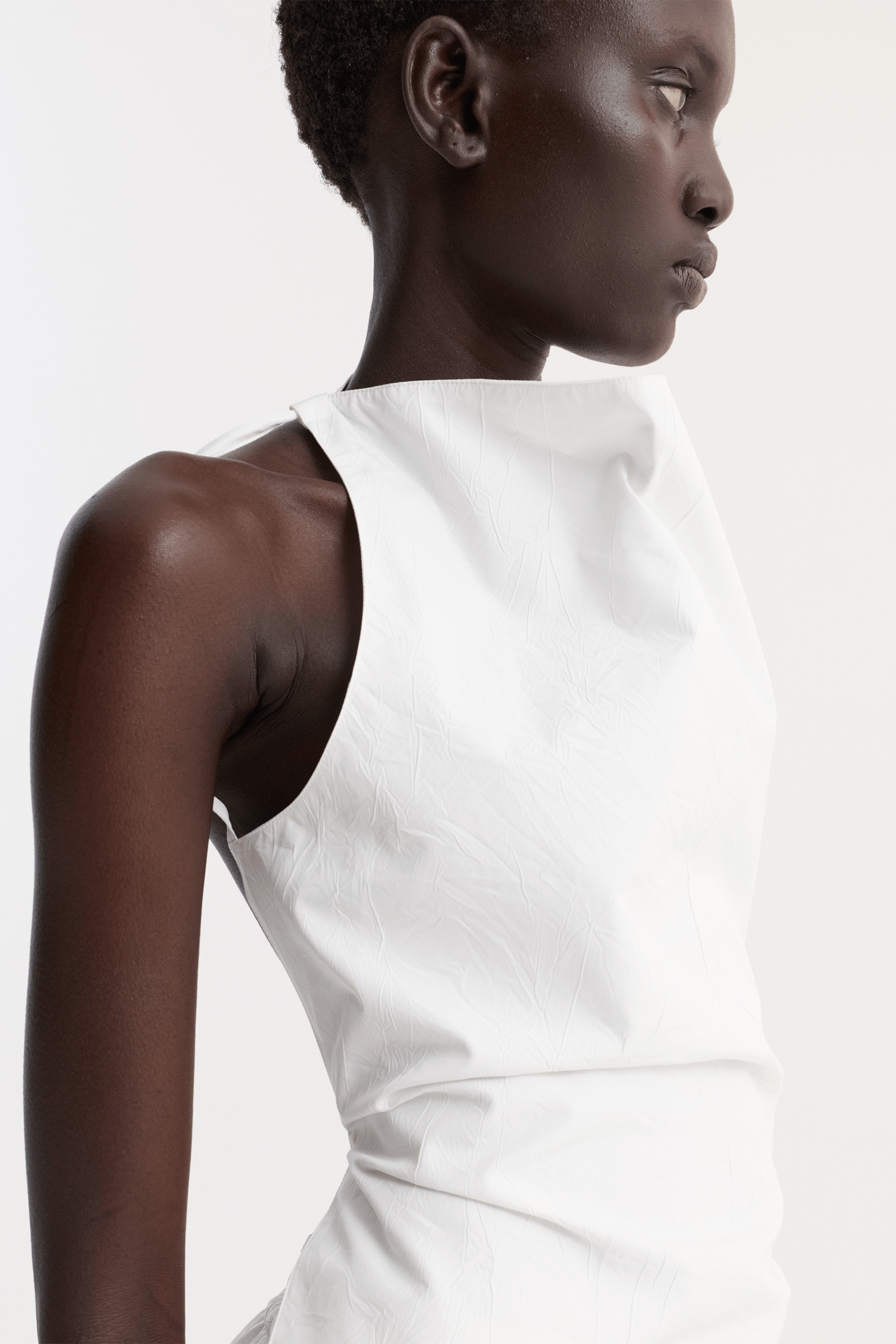 OPEN BACK CRUSHED COTTON TOP