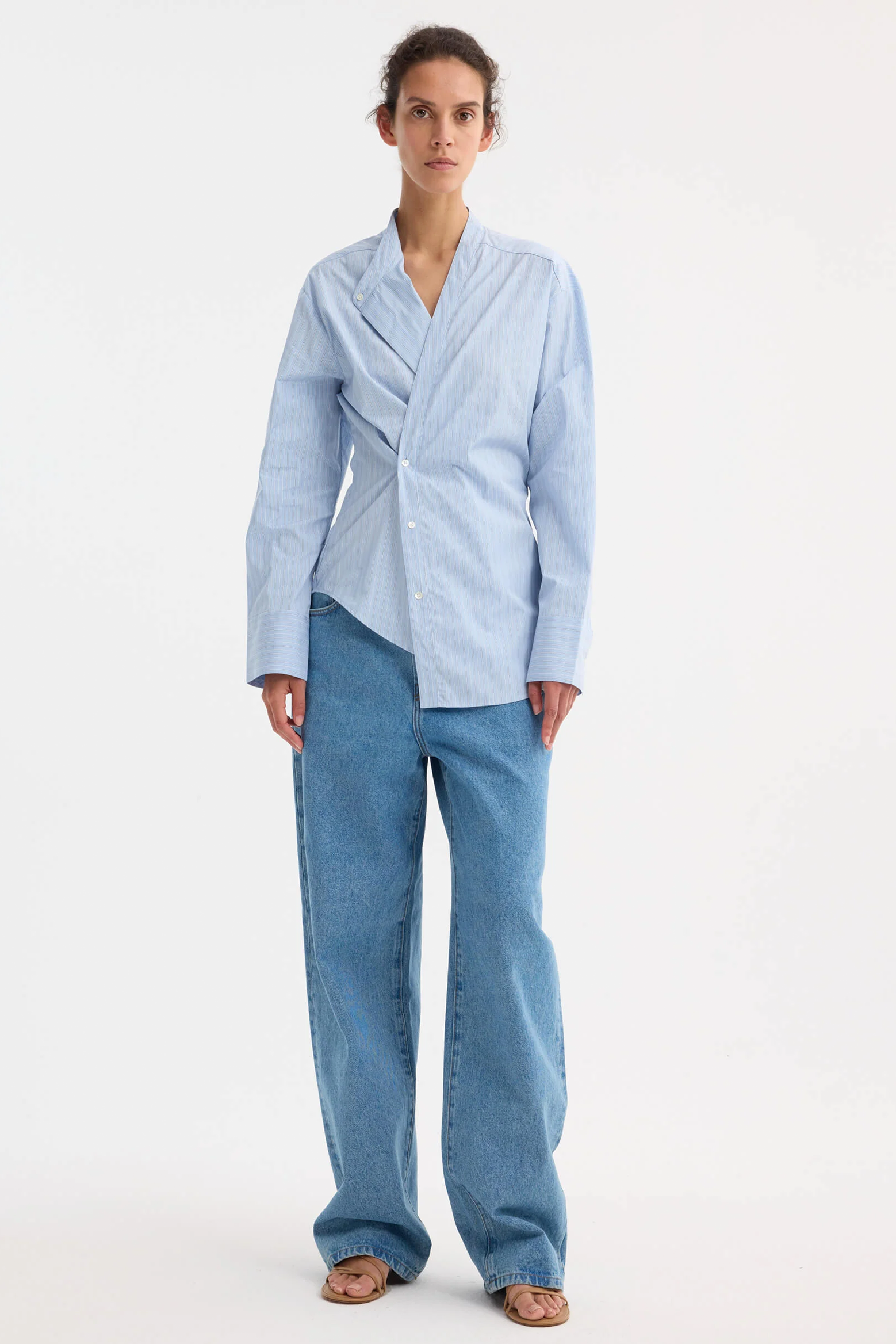 OVERLAP STRIPED SHIRT