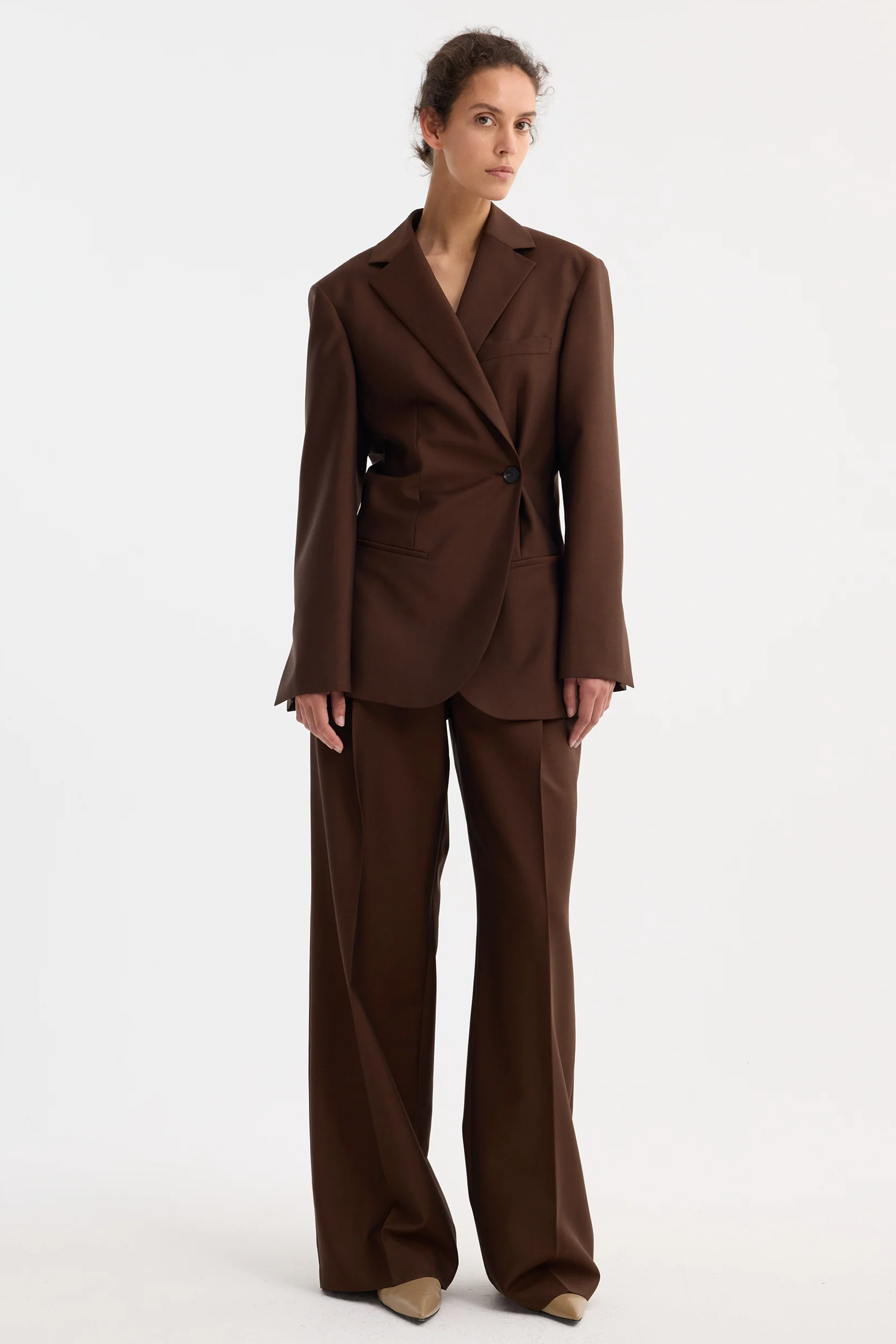 DUAL TONE PIQUÉ OVERLAP SUIT JACKET